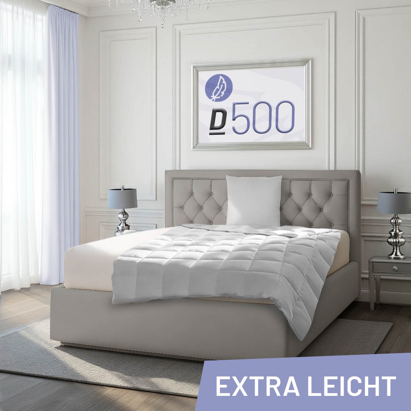 Schlafstil Gänsedaunenbettdecke "D500" extraleicht Füllung 90% Gänsedaunen, günstig online kaufen