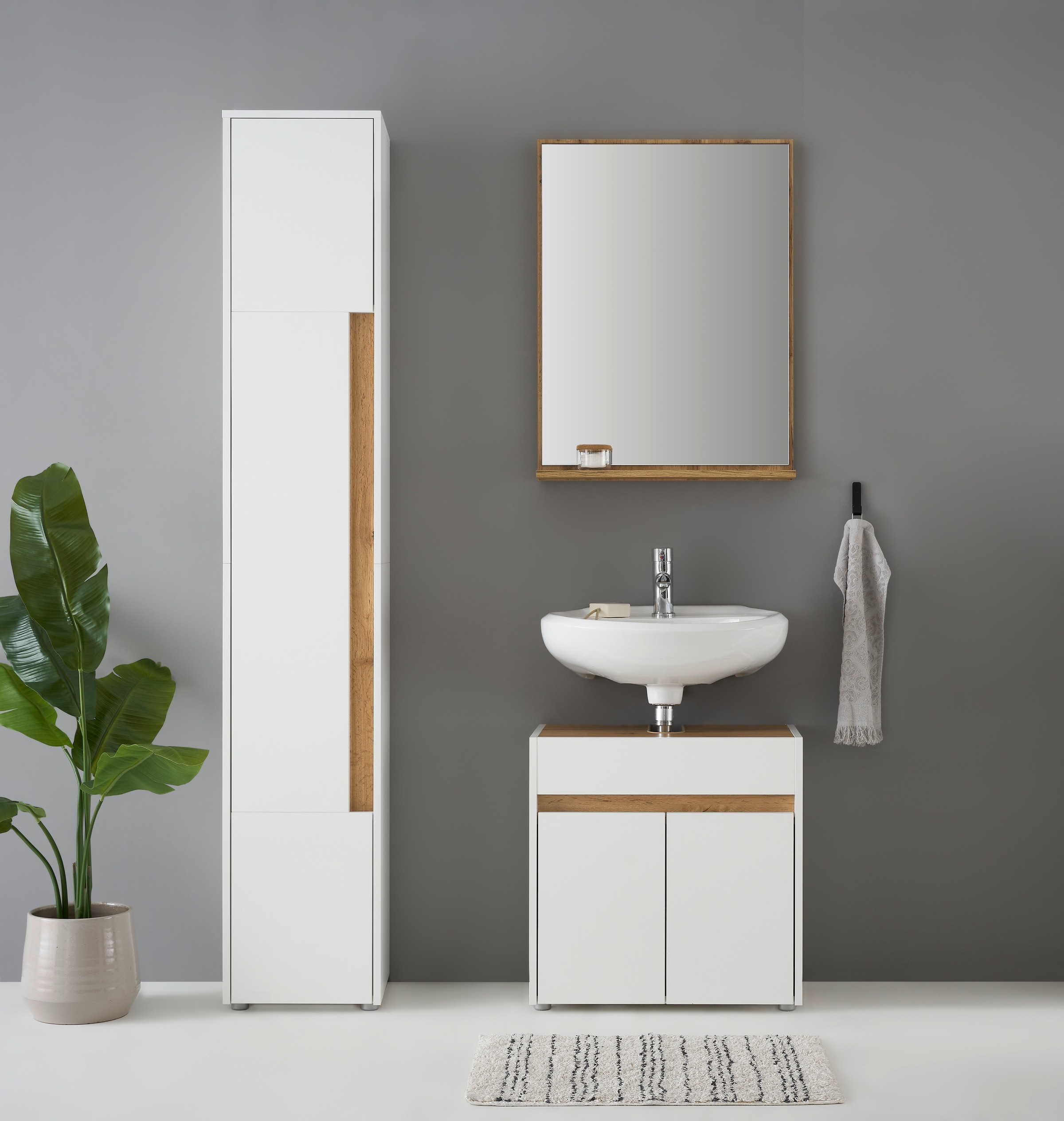 Home affaire Badmöbel-Set "CITY/ GIRON, Bad im zeitlosen Design, 3-teiliges günstig online kaufen