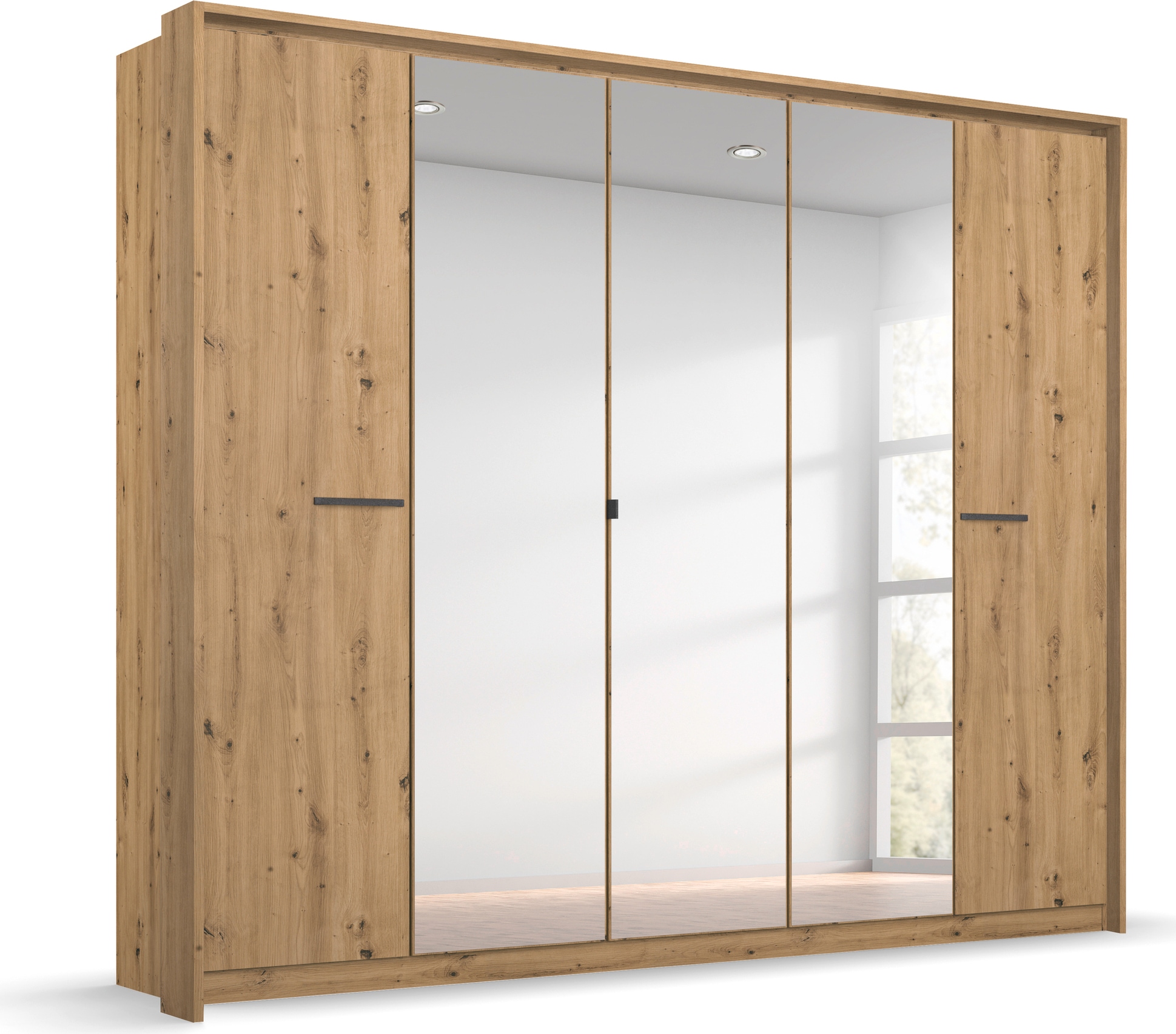 OTTO home Kleiderschrank "Mehrzweckschrank Aktenschrank Möbel Mietswohnung Schlafzimmer OTELI" erhältlich in Breiten 230/275 cm inkl. Innenschubladen und extra Böden, inkl. Passepartout optional mit Beleuchtung MADE IN GERMANY