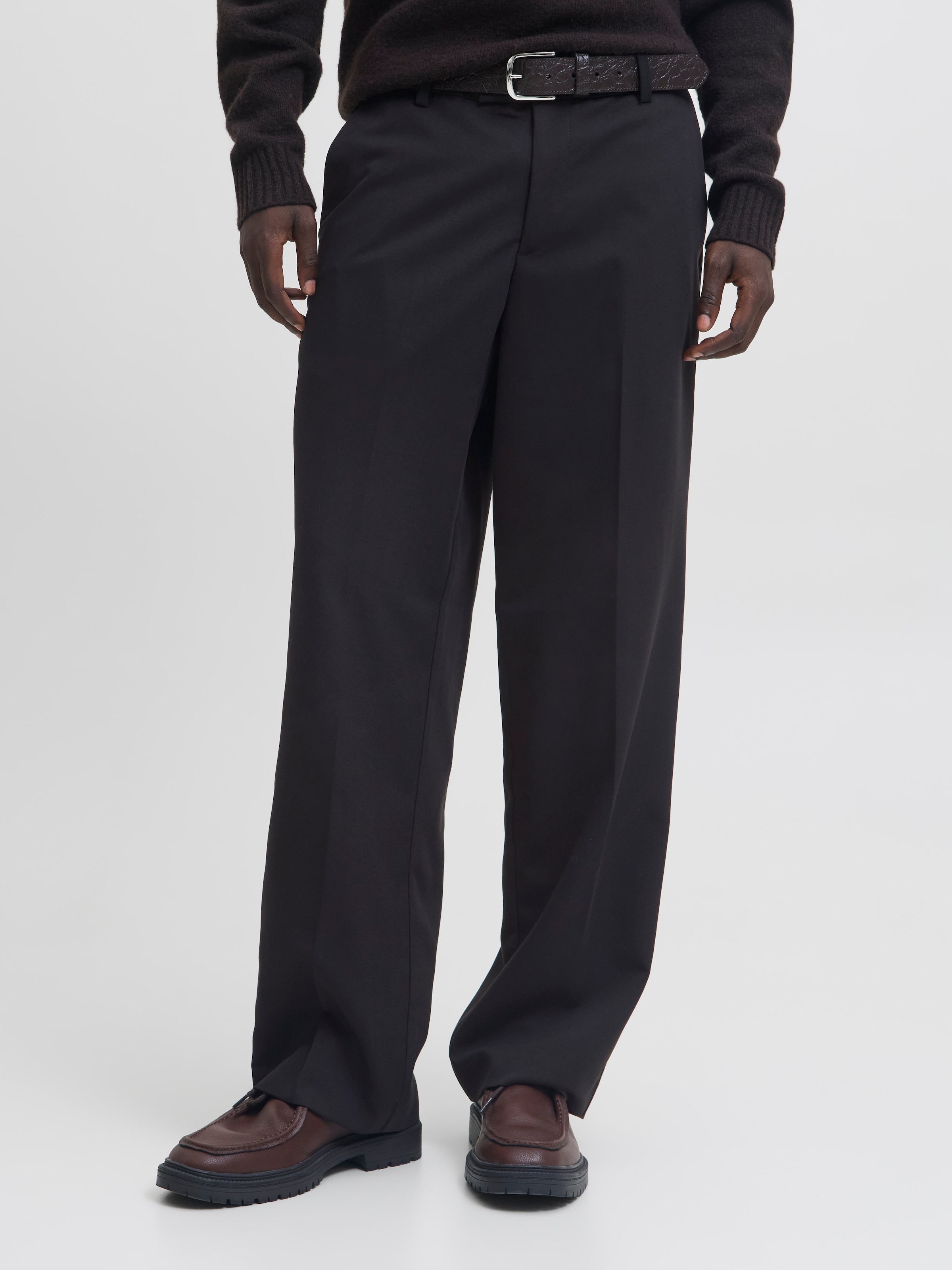 Jack & Jones Anzughose »JPSTBILL TOBY CHINO NOOS«  Materialmix, weit geschnitten, niedrige Taille