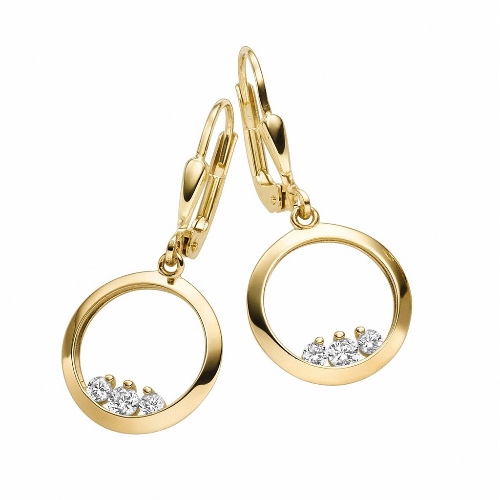 Adelia´s Paar Ohrhänger »Damen 333 Gold Ohrringe / Ohrhänger mit Zirkonia«