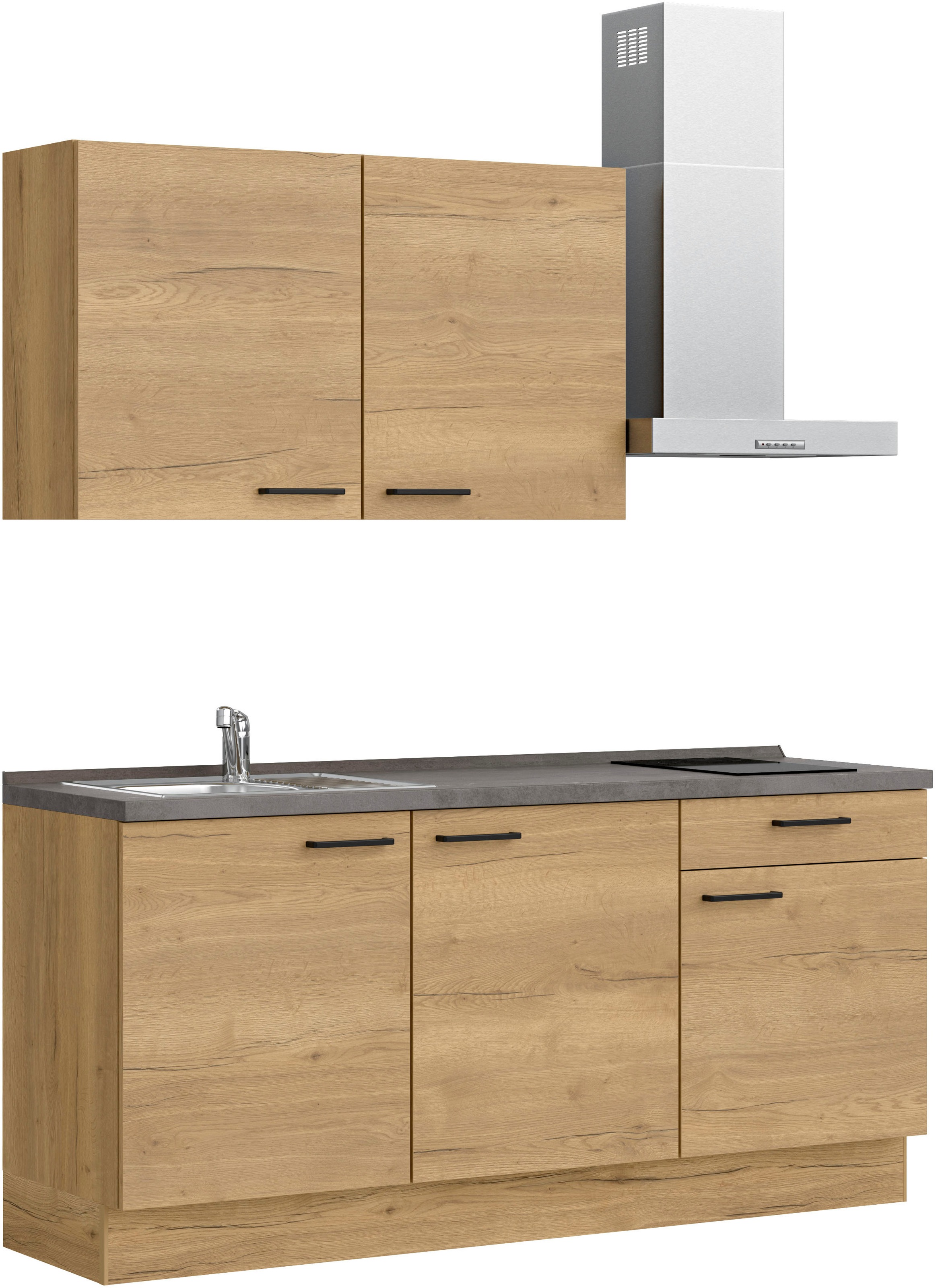 nobilia® Küchenzeile »"Structura I"«, vormontiert, Ausrichtung wählbar, Breite 180 cm, wahlw. mit E-Geräten