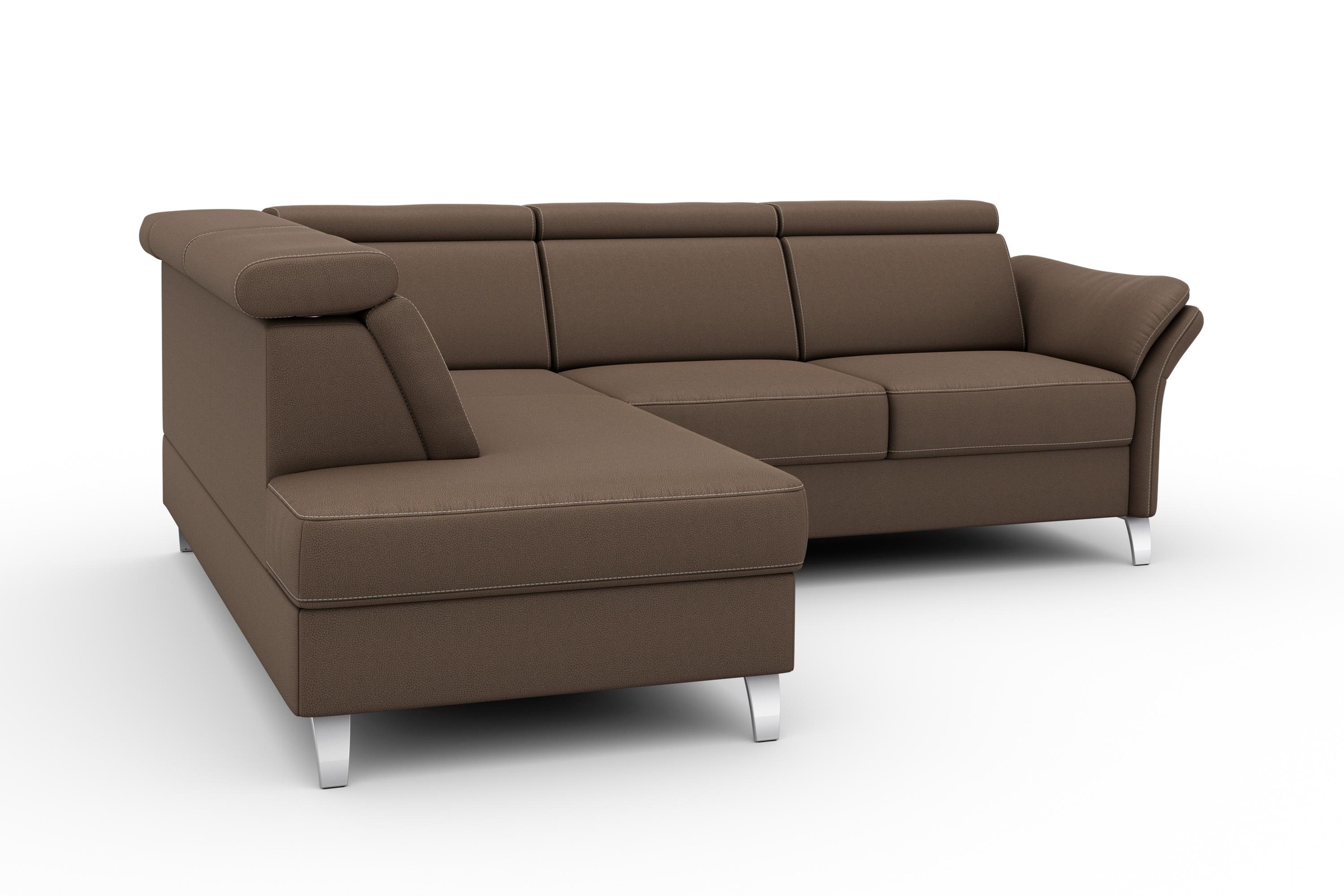 Ecksofa SIT & MORE "Vincenzo L-Form", braun, B:245cm H:84cm T:193cm, Sofas, Ecksofa, inklusive Kopfteilverstellung, wahlweise mit Bettfunktion, Bettkasten 9