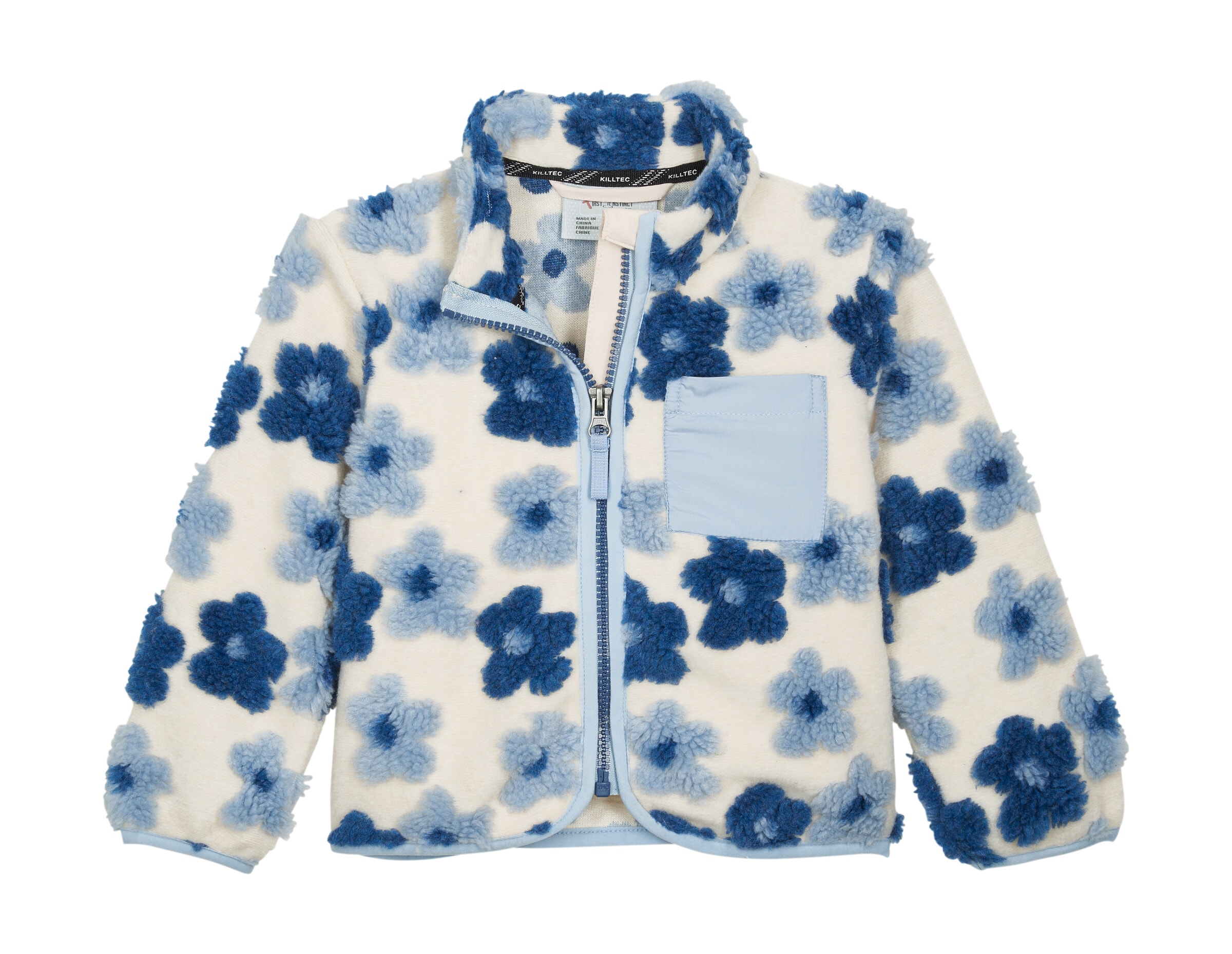 first instinct by killtec Fleecejacke »FIOW 5 MNS FLC JCKT« Geblümte Teddy-Fleecejacke mit Stehkragen und Kinnschutz