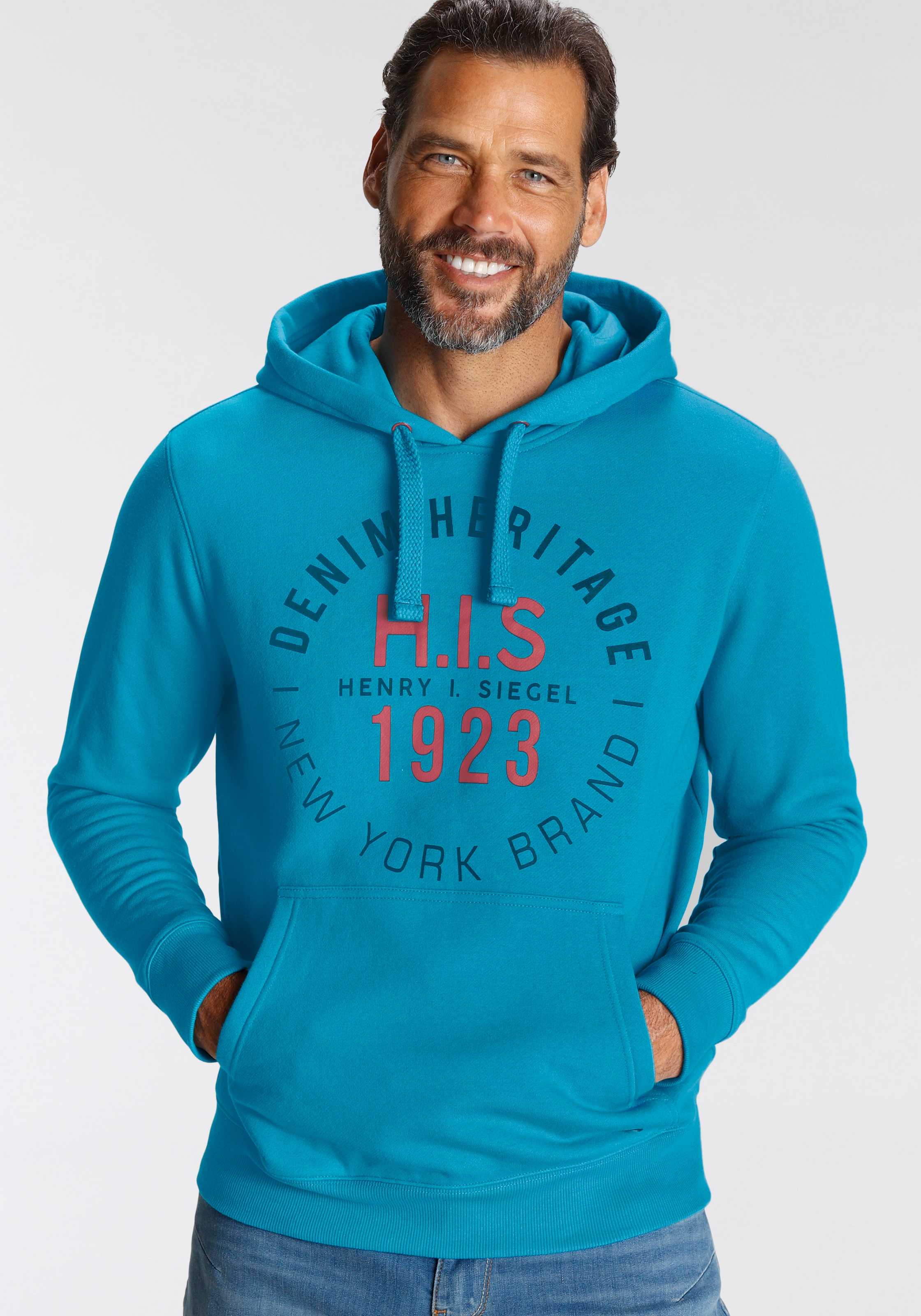 H.I.S Kapuzensweatshirt, Langarm, lässige Passform, mit Kängurutasche