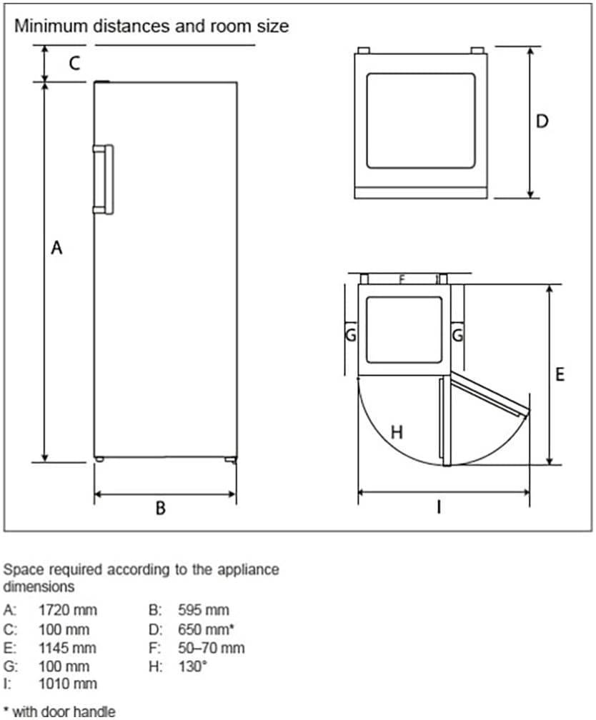 Hanseatic Gefrierschrank »HGS17260CNFI«, 172 cm hoch, 59,5 cm breit, No Frost