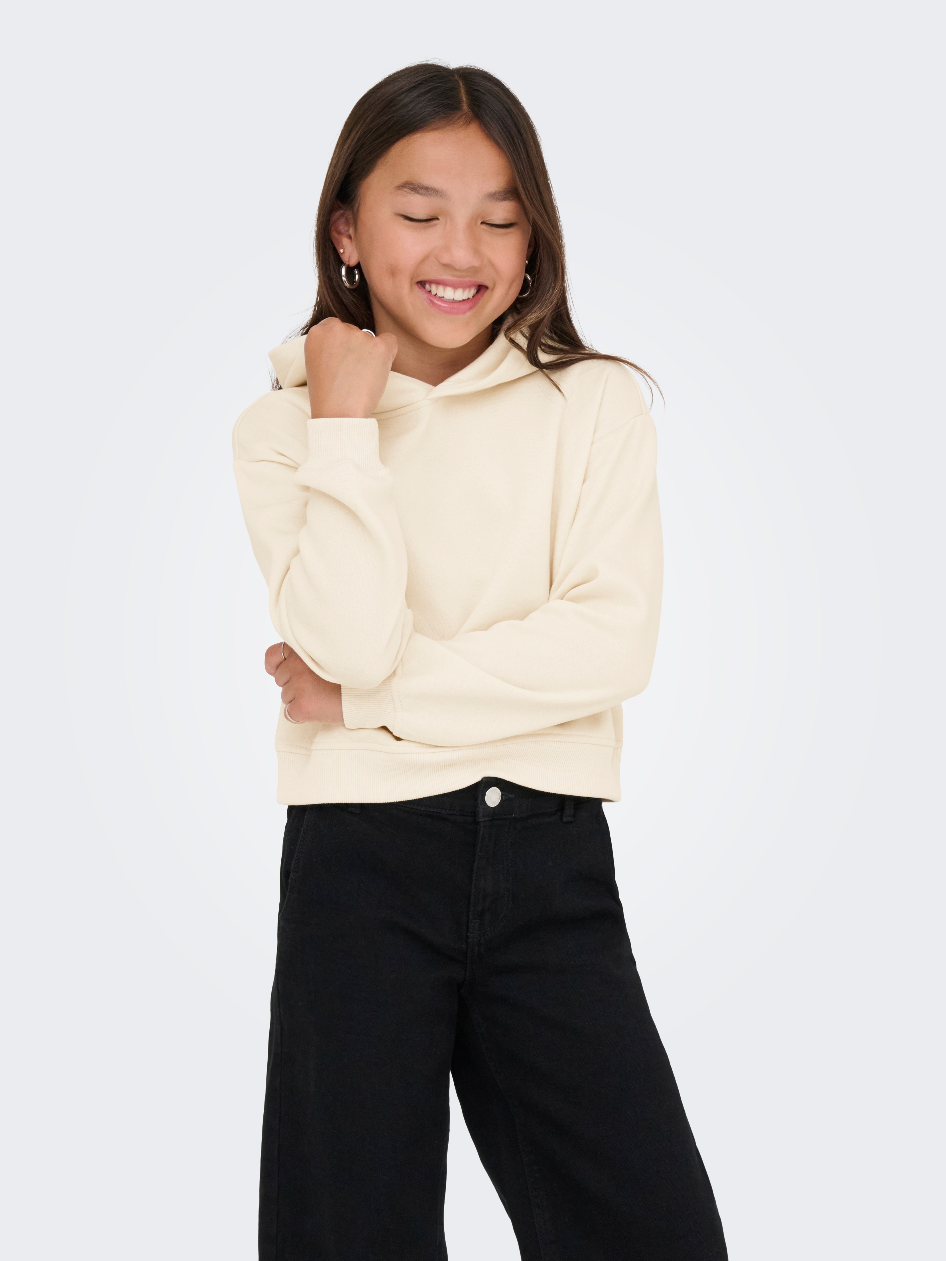 KIDS ONLY Kapuzensweatshirt "KOGSWEAT L/S HOODIE SHORT SWT NOOS", Baumwollmischung, loose fit
