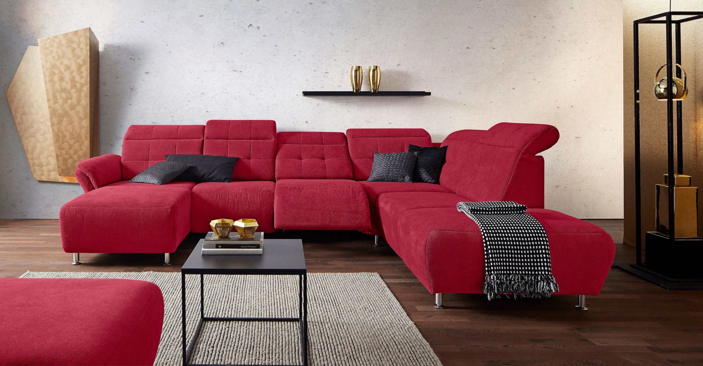 Home affaire Wohnlandschaft "Manhattan U-Form" 2 Sitze mit elektrischer Rel günstig online kaufen