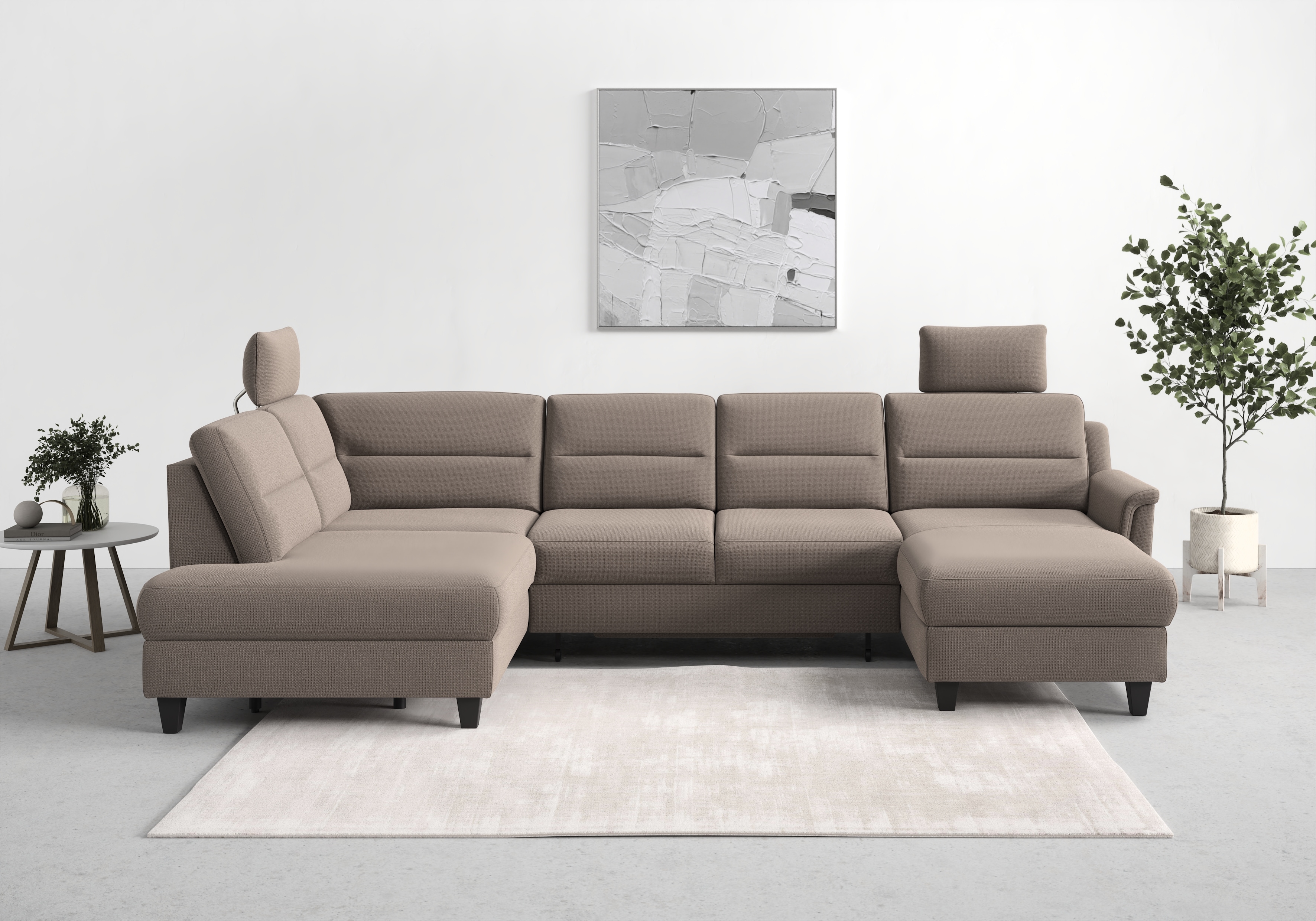 sit&more Wohnlandschaft "Farö U-Form" inklusive Federkern, wahlweise mit Schlaffunktion und Bettkasten