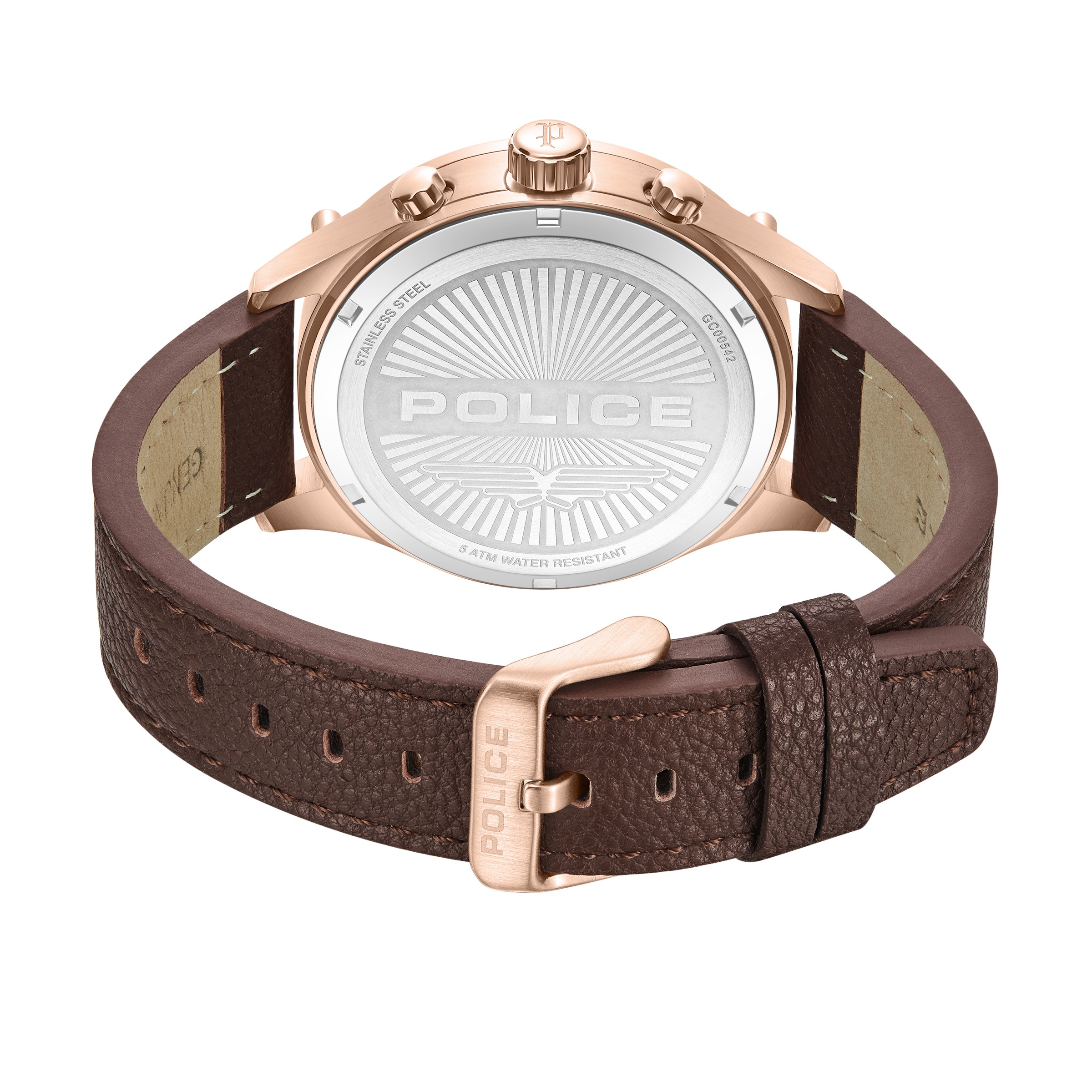 Police Chronograph »Wadden« Quarzuhr, Armbanduhr, Herrenuhr, Lederarmband, analog, Tag