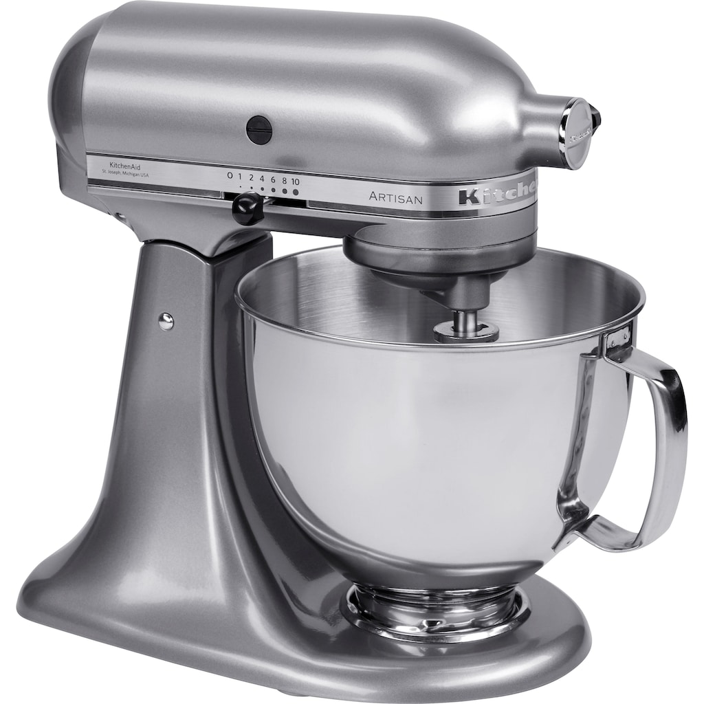 KitchenAid Küchenmaschine »5KSM175PSECU+5KSMVSA CONTOUR SILVER«, mit Gratis Gemüseschneider und 3 Trommeln (Wert ca. 129,- UVP)