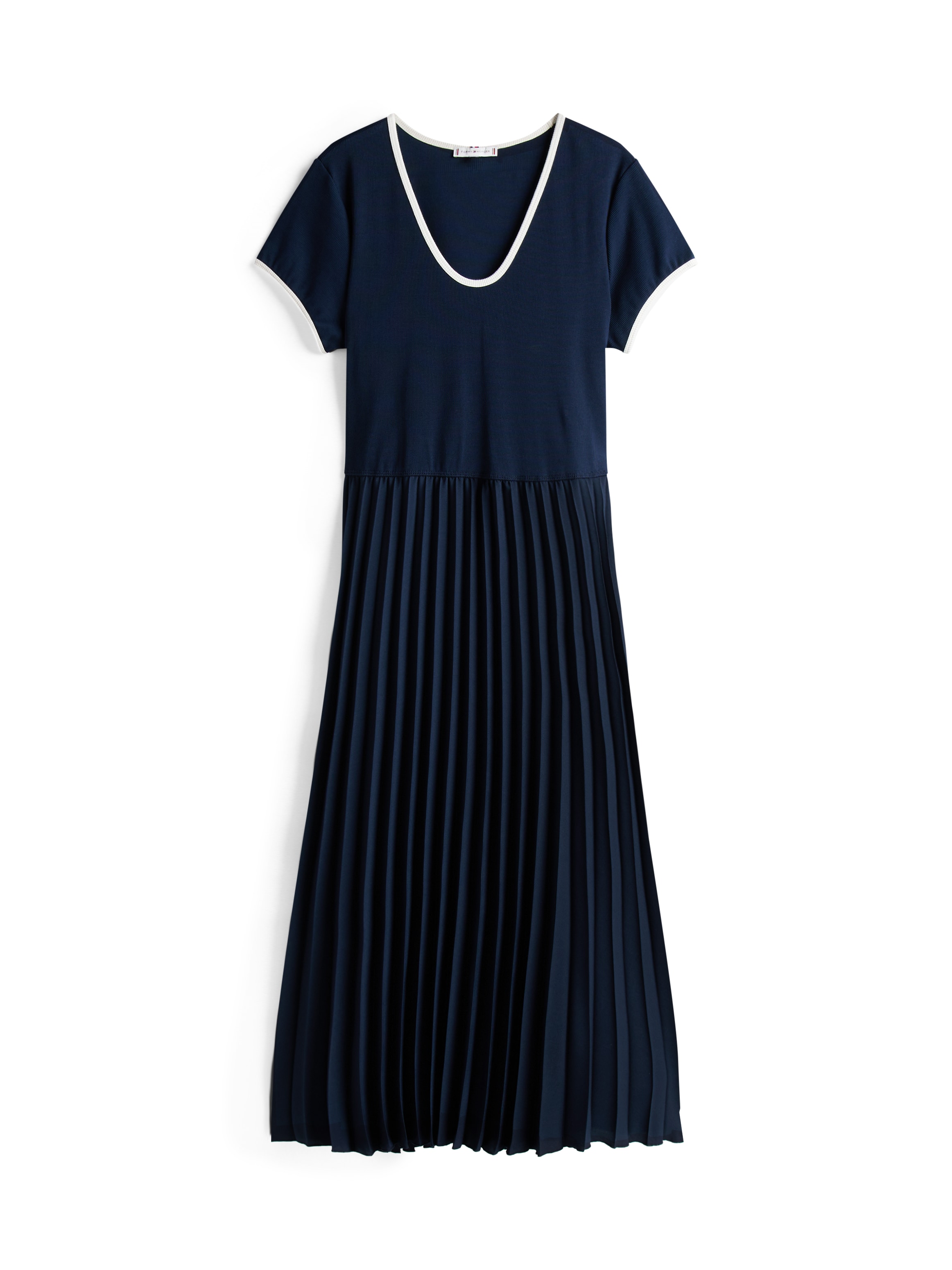 Tommy Hilfiger Curve Blusenkleid »CRV CONTRAST SOFT V-NK DRESS«, in Großen Größen, mit tiefem Rundausschnitt