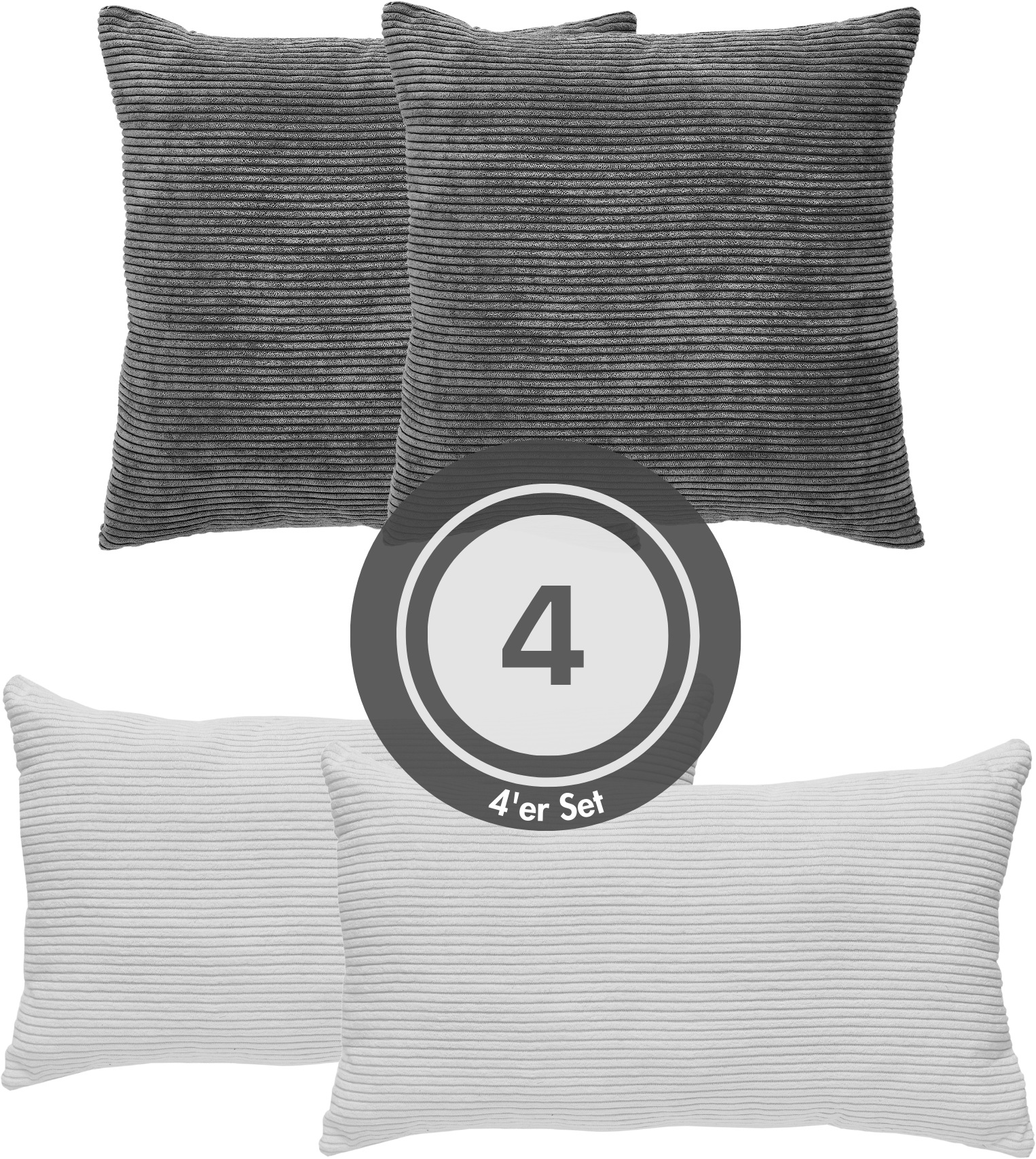 Andiamo Dekokissen "Cord Kissen Emy, 4er Set, Kissenhülle mit Füllung" Sofa günstig online kaufen