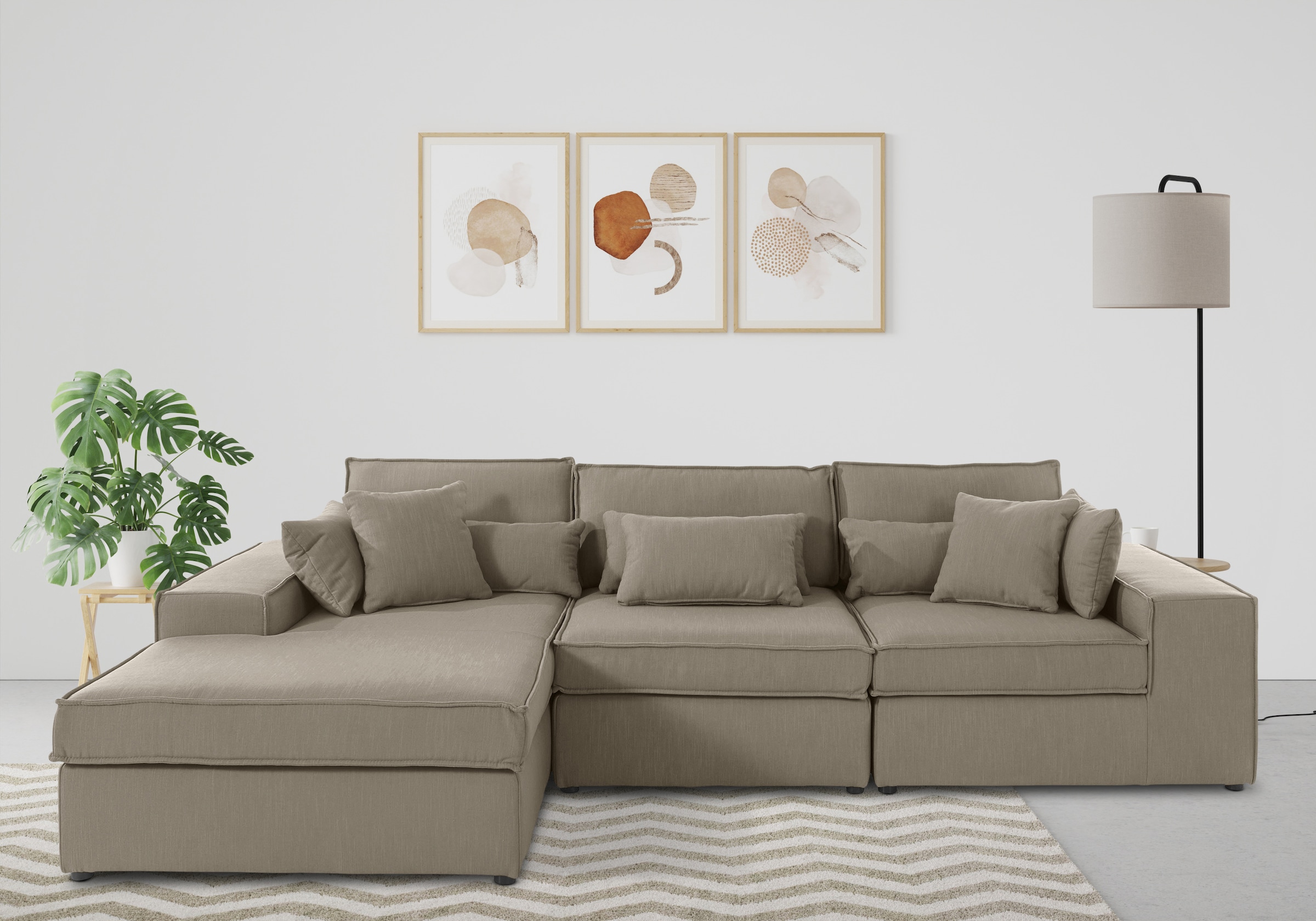 OTTO home Ecksofa "Florid L-Form" 3 Teile, bestehend aus Modulen, viele Bez günstig online kaufen