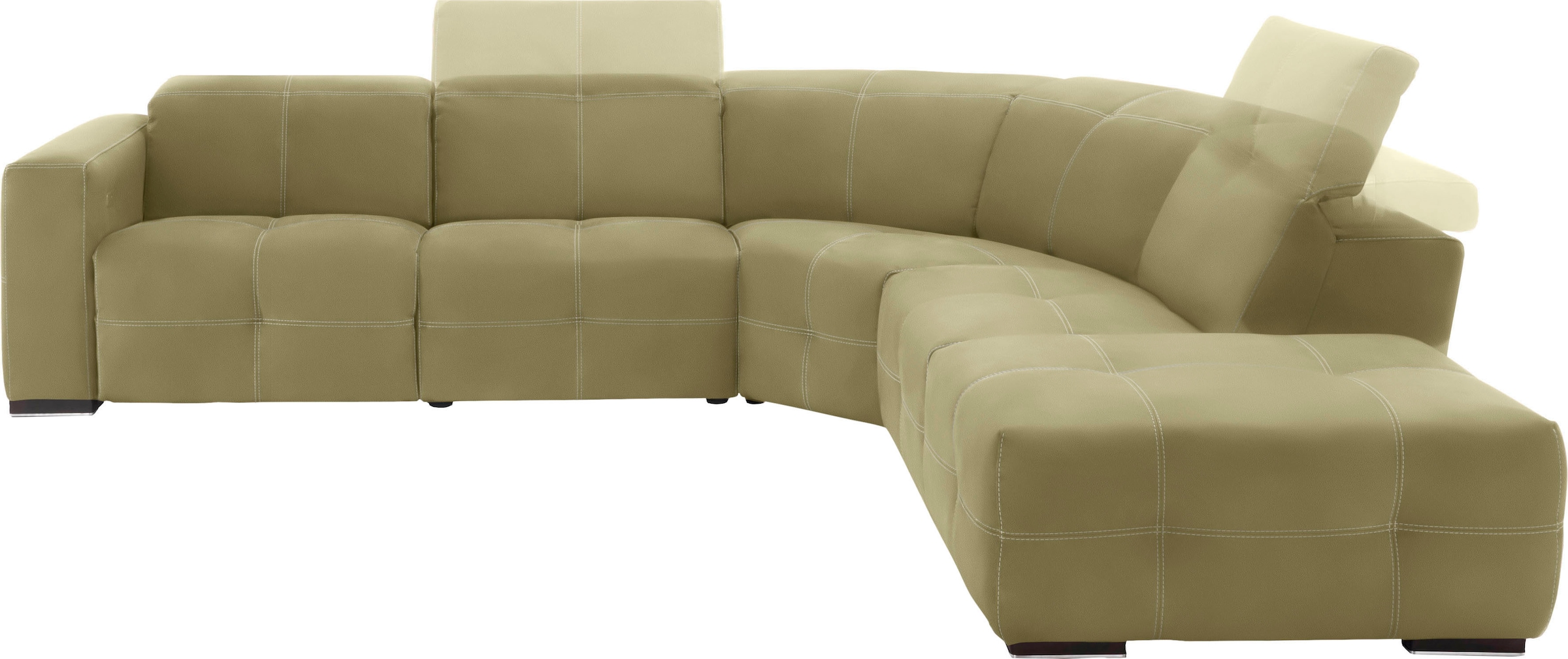 Egoitaliano Ecksofa "Sauvanne, Designsofa der Extraklasse, elegant und bequem, L-Form" wahlweise mit elektrischer Relaxfunktion, Kopfteilverstellung