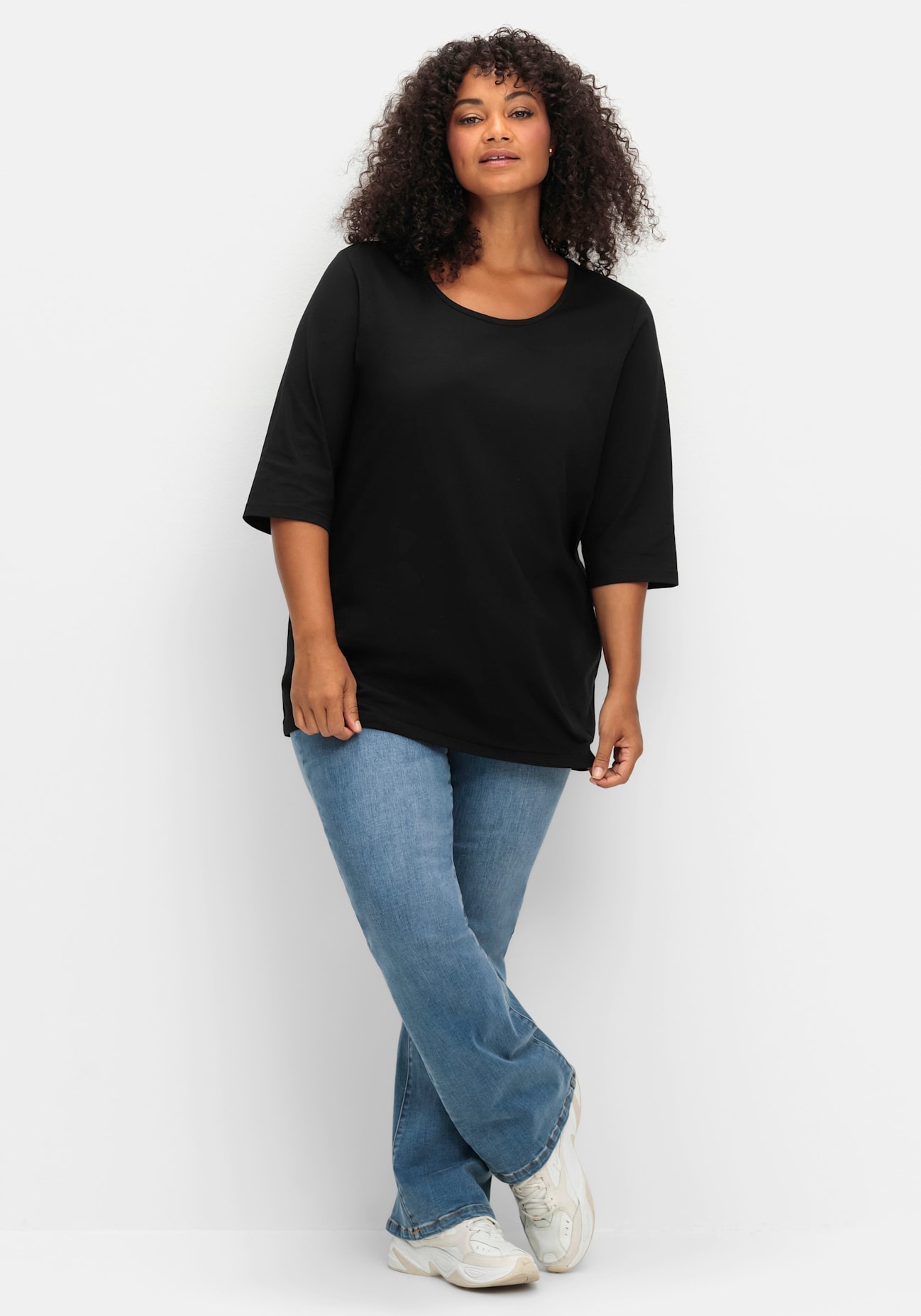 Sheego 3/4-Arm-Shirt "3/4-Arm-Shirt", (1 tlg.) günstig online kaufen