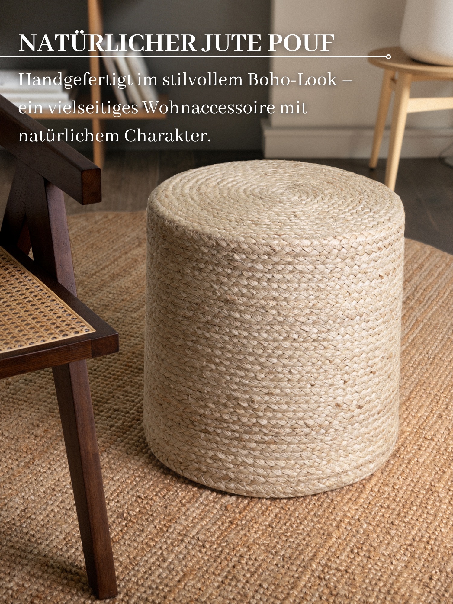 HANSE Home Pouf "Jutta, Jute" 1 Stk. tlg. Jute, Natur, Wohnzimmer, Esszimme günstig online kaufen