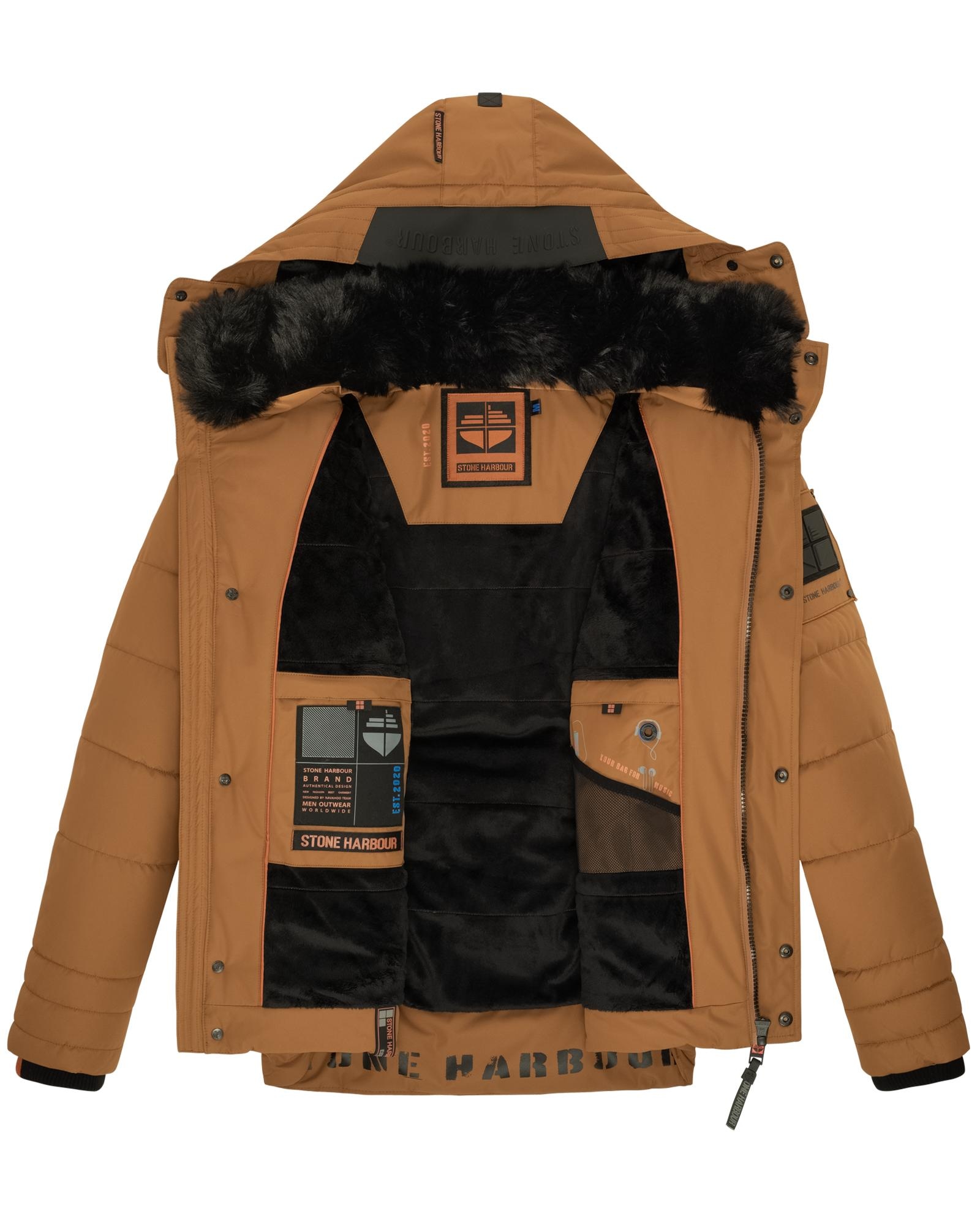 Stone Harbour Steppjacke »Witas«, mit Kapuze, gesteppte Herren Winterjacke mit abnehmbarer Kapuze