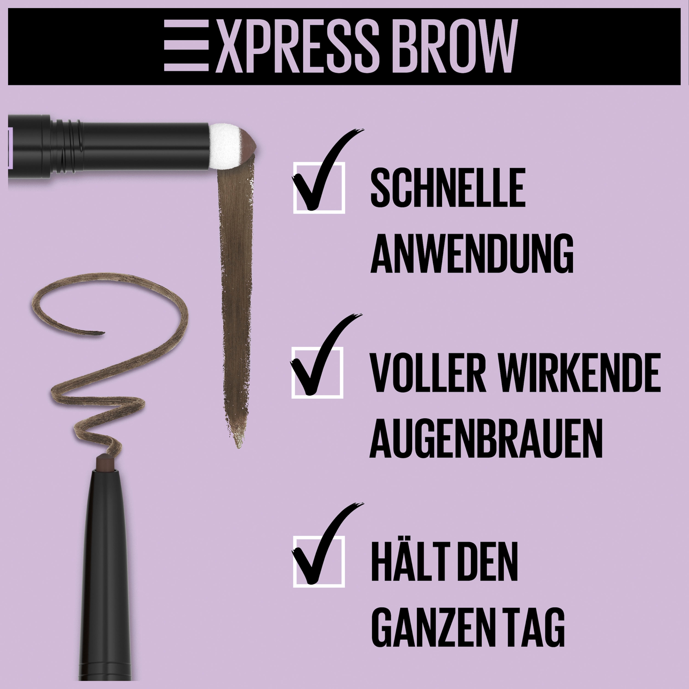 MAYBELLINE NEW YORK Augenbrauen-Stift »Maybelline New York Express Brow Satin Duo«, mit Duo-Applikator