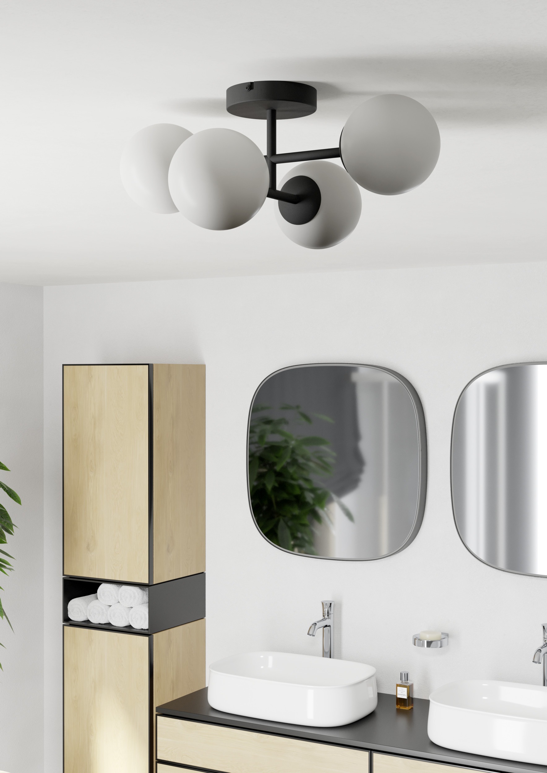 EGLO LED Deckenleuchte »CASTROVIDO Deckenlampe - Stahl - G9 - 4X4,2W - IP44« G9 1 Stk. Wohzimmerlampe, Esszimmerlampe, Flur, Schlafzimmer,L47,5xB38,5xH19,5cm