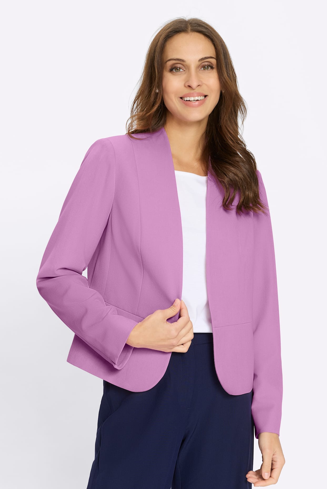 Jackenblazer LADY "Kurzblazer", Damen, Gr. 50, orchidee, 64% Polyester, 34% Viskose, 2% Elasthan, Blazer