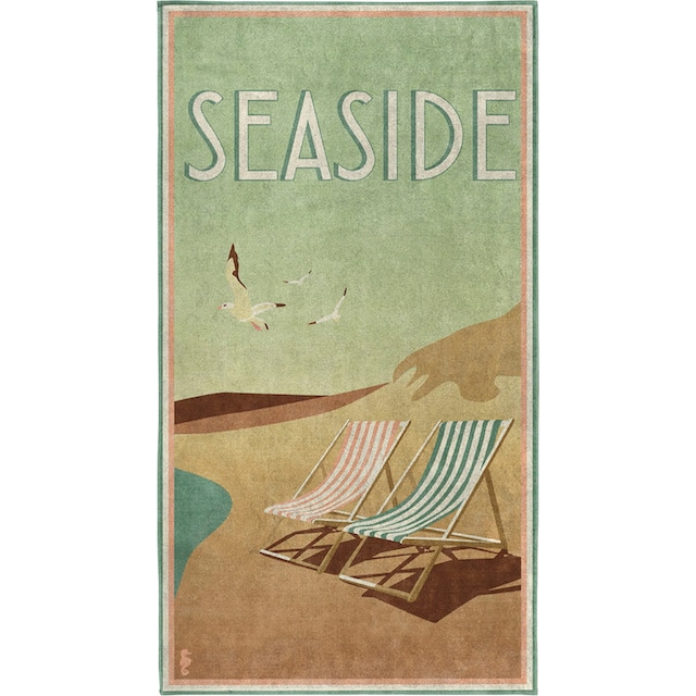 Seahorse Strandtuch »Blackpool«, (1 St.), mit Vintage Aufdruck auf Rechnung  | BAUR