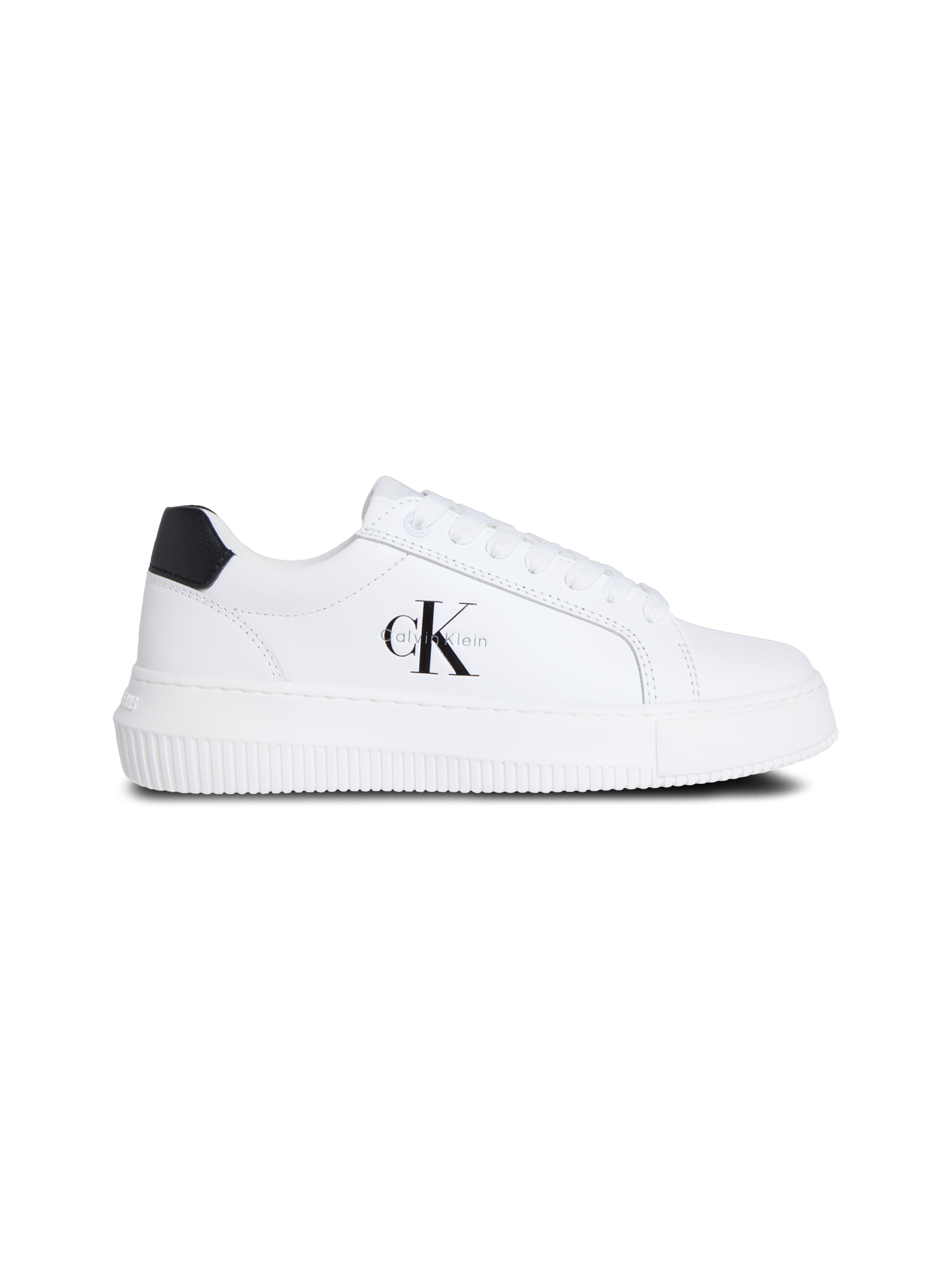 Calvin Klein Jeans Plateausneaker »CHUNKY CUPSOLE MONO LTH WN«, Schnürschuh, Halbschuh, Freizeitsneaker mit seitlichem CK-Logo