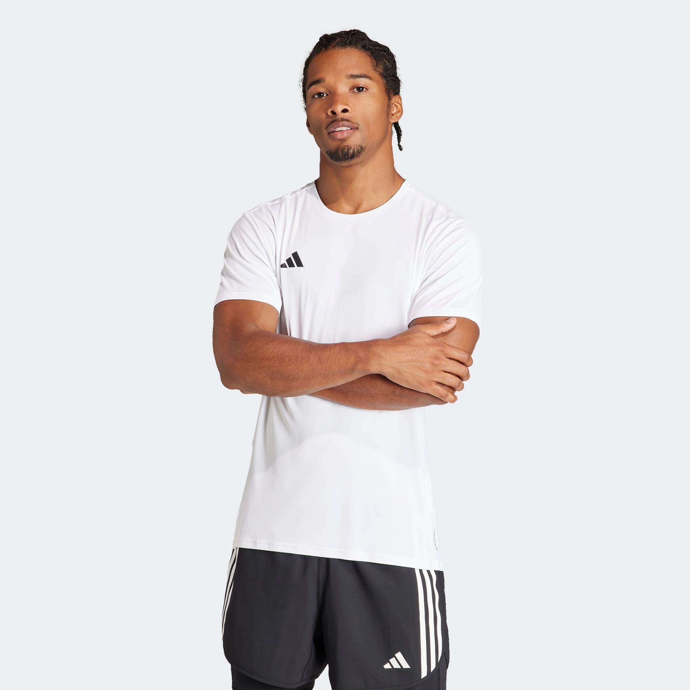 Herren Laufshirt "ADIZERO ESSENTIALS RUNNING", weiß, Gr. XL, ADIDAS PERFORMANCE, Obermaterial: 100% Polyester, Shirts
