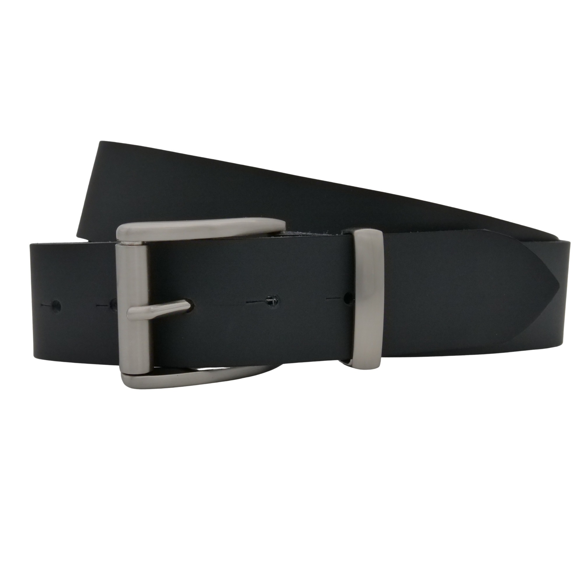 Ledergürtel ANNAMATONI "AnnaMatoni Herren Ledergürtel Zeitloses Design Gürtel 4cm breit", Herren, Gr. TW85 - 100cm Gesamtlänge, marine 490, 100% Leder, Gürtel Ledergürtel
