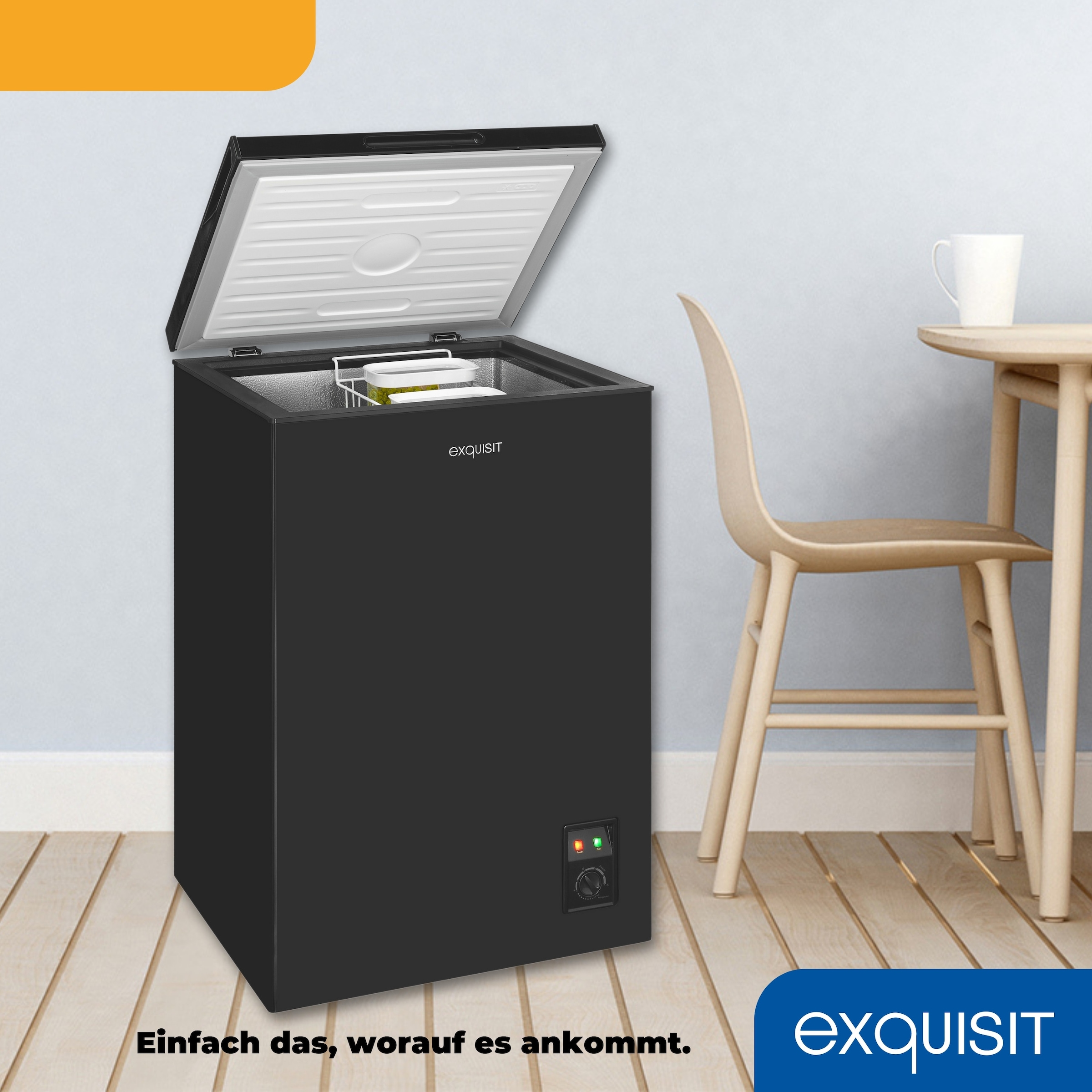 exquisit Gefriertruhe »GT100-050E schwarz«, 83,5 cm hoch, 54,5 cm breit