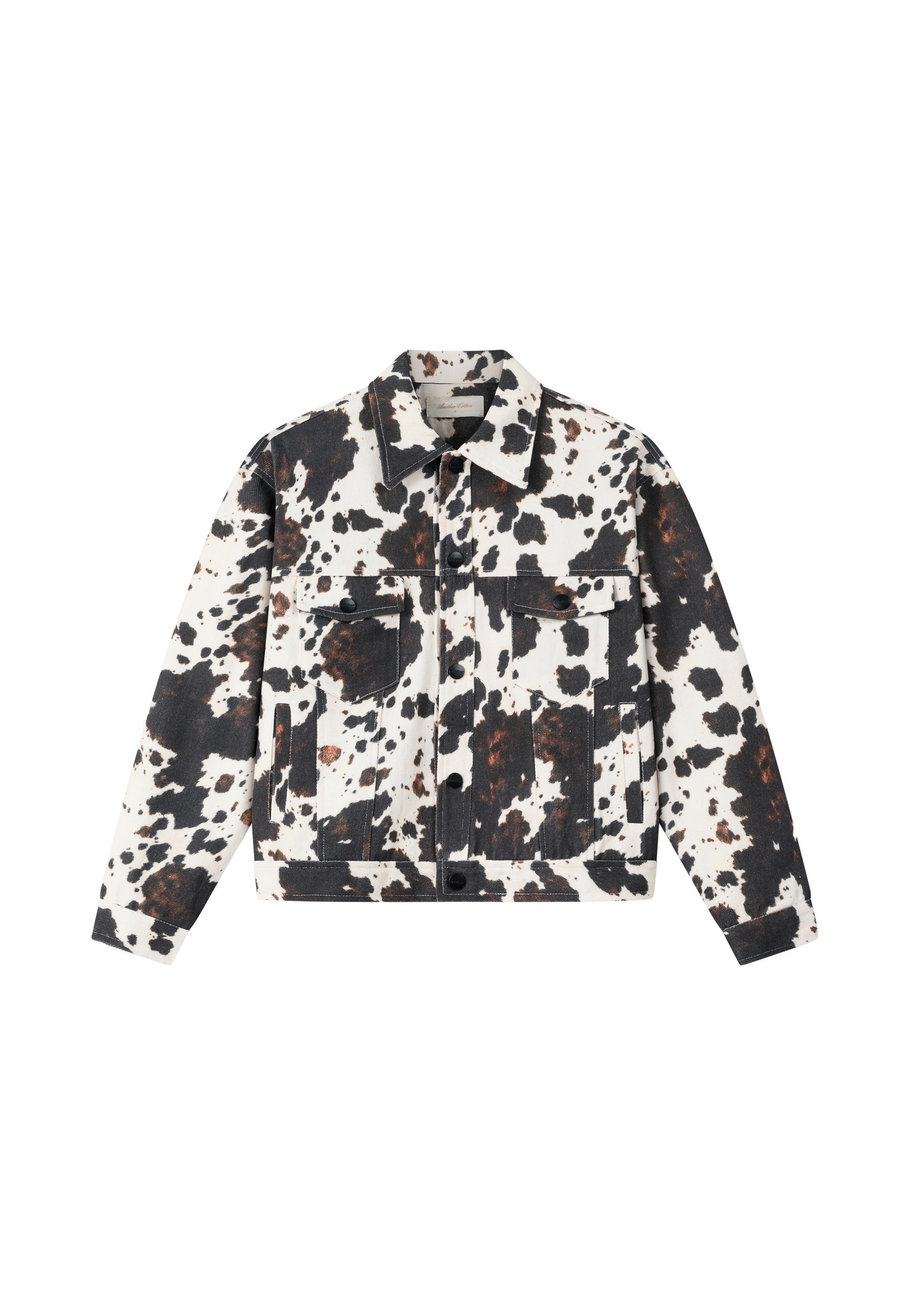 Another Cotton Lab Jeansjacke "Another Cotton Lab Another Vegan Cow Jacket" 1 Stk. tlg. ohne Kapuze