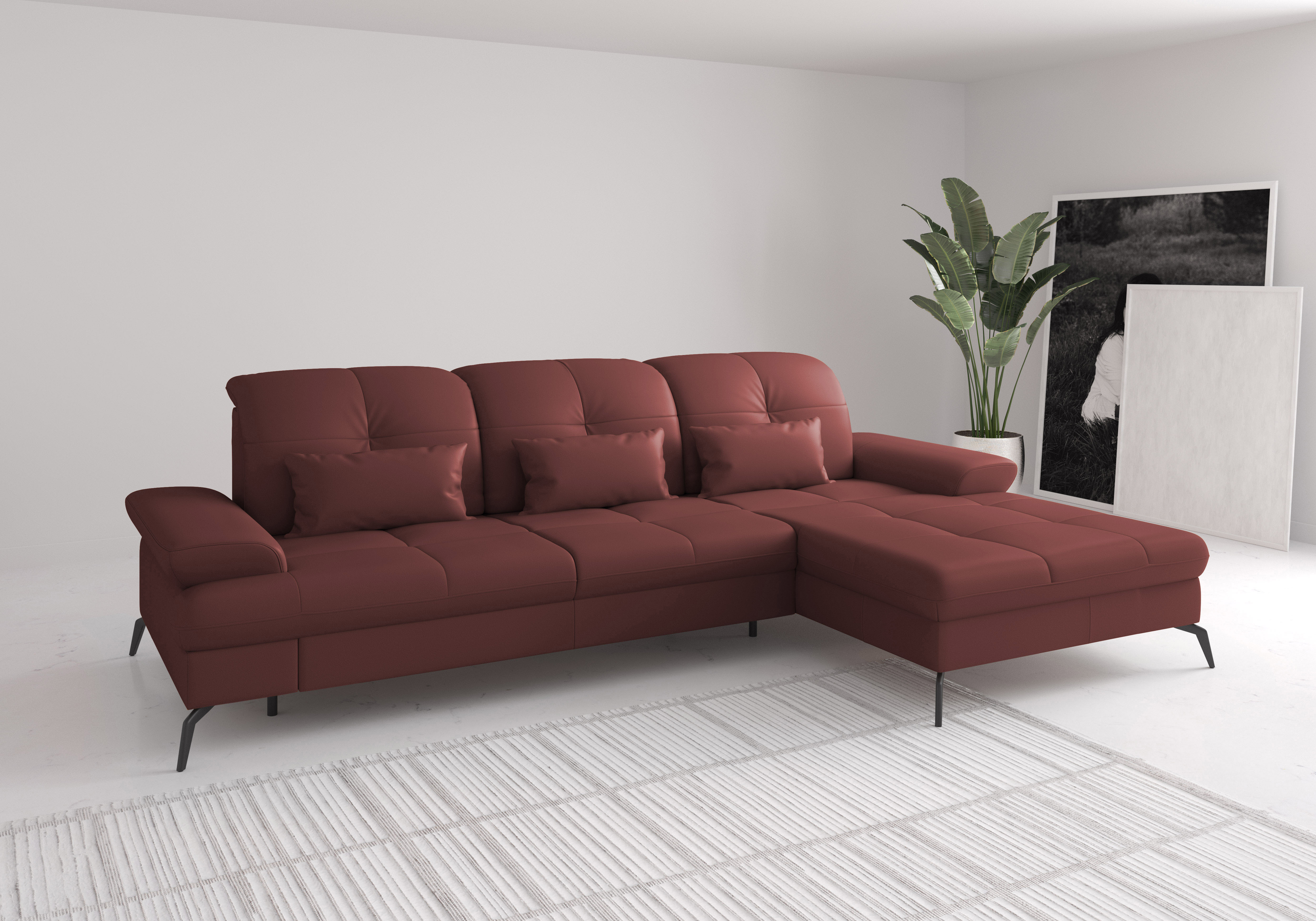 sit&more Ecksofa "Amica, L-Form, inkl. Sitztiefenverstellung & Armteilverstellung" wahlweise mit Schlaffunktion, Bettkasten und Kopfteilverstellung