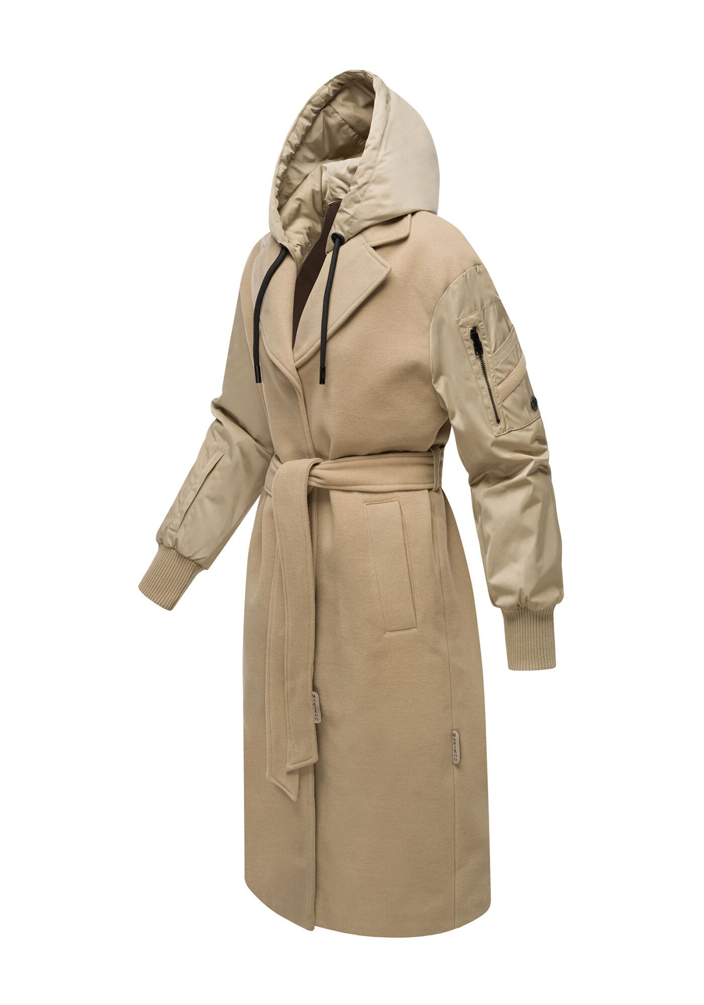 Marikoo Winterjacke »Tjadee«, Langer Wickelmantel