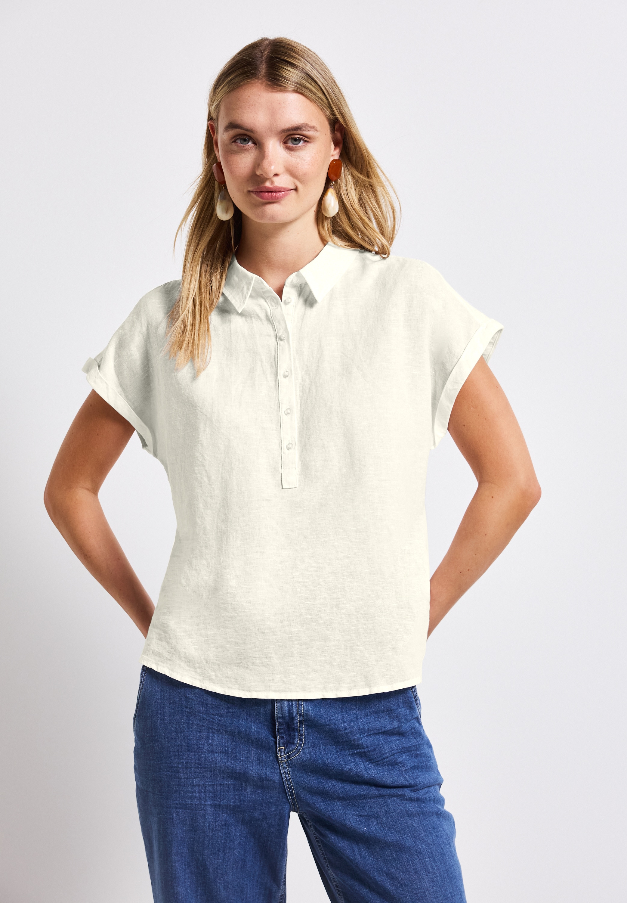 STREET ONE Hemdbluse, mit Seitlichen Einschlitzen am Saum günstig online kaufen