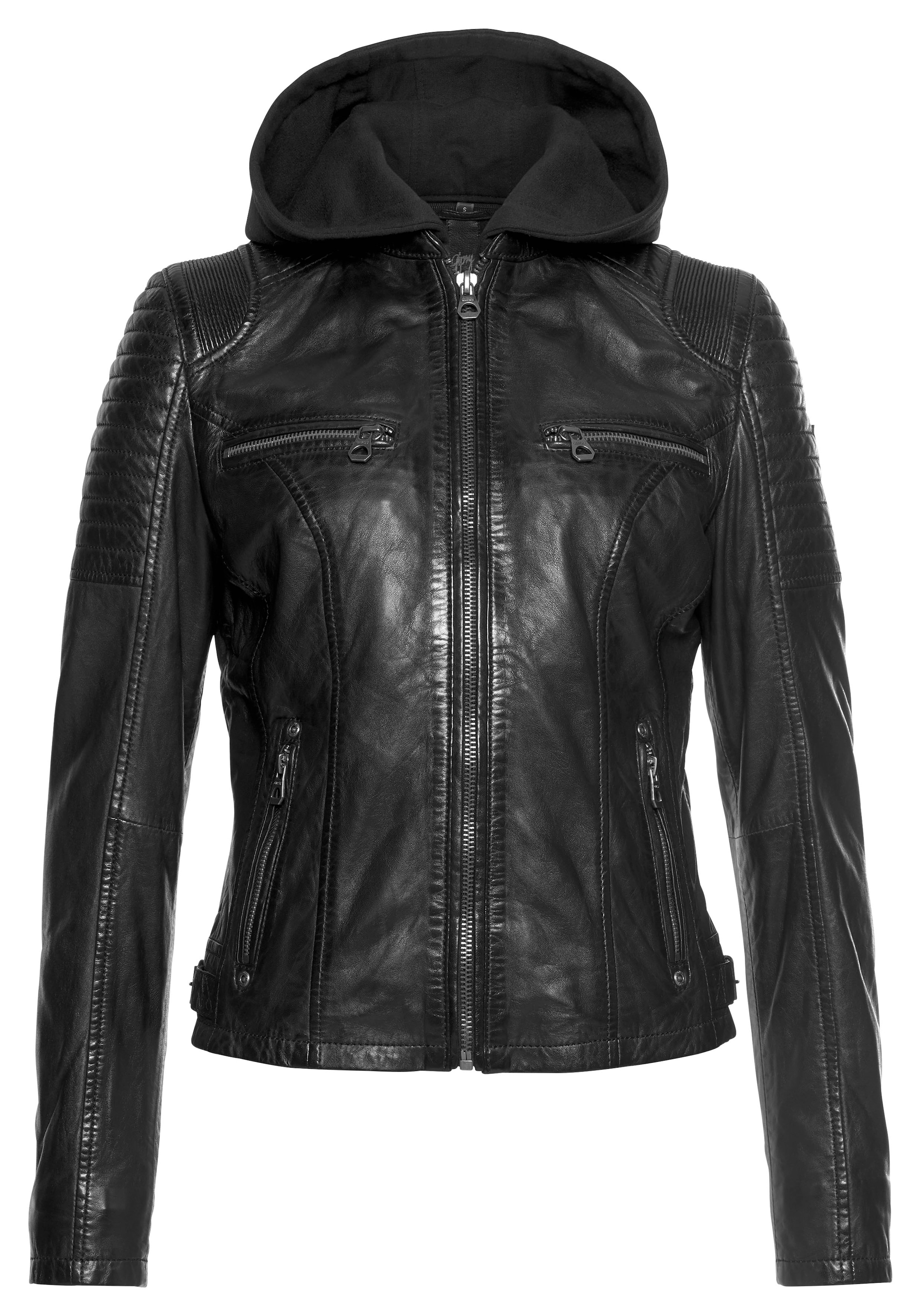 Mauritius Bikerjacke »SAMINA«, mit Kapuze, 2-in-1-Jacke - mit abnehmbarem Kapuzen-Sweat-Einsatz