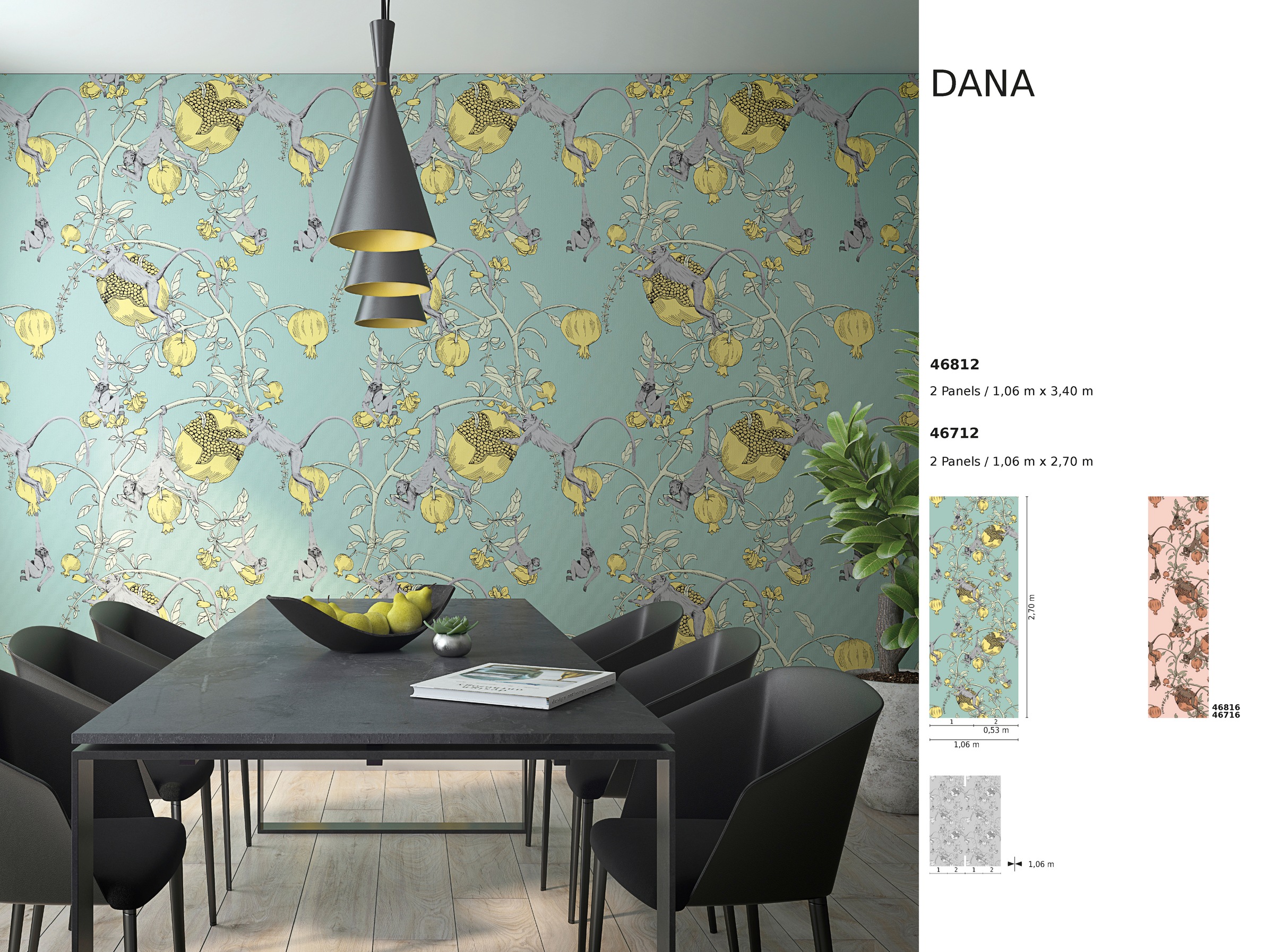 Marburg Fototapete, abstrakt-botanisch, moderne Tapete für Wohnzimmer Schlafzimmer Küche