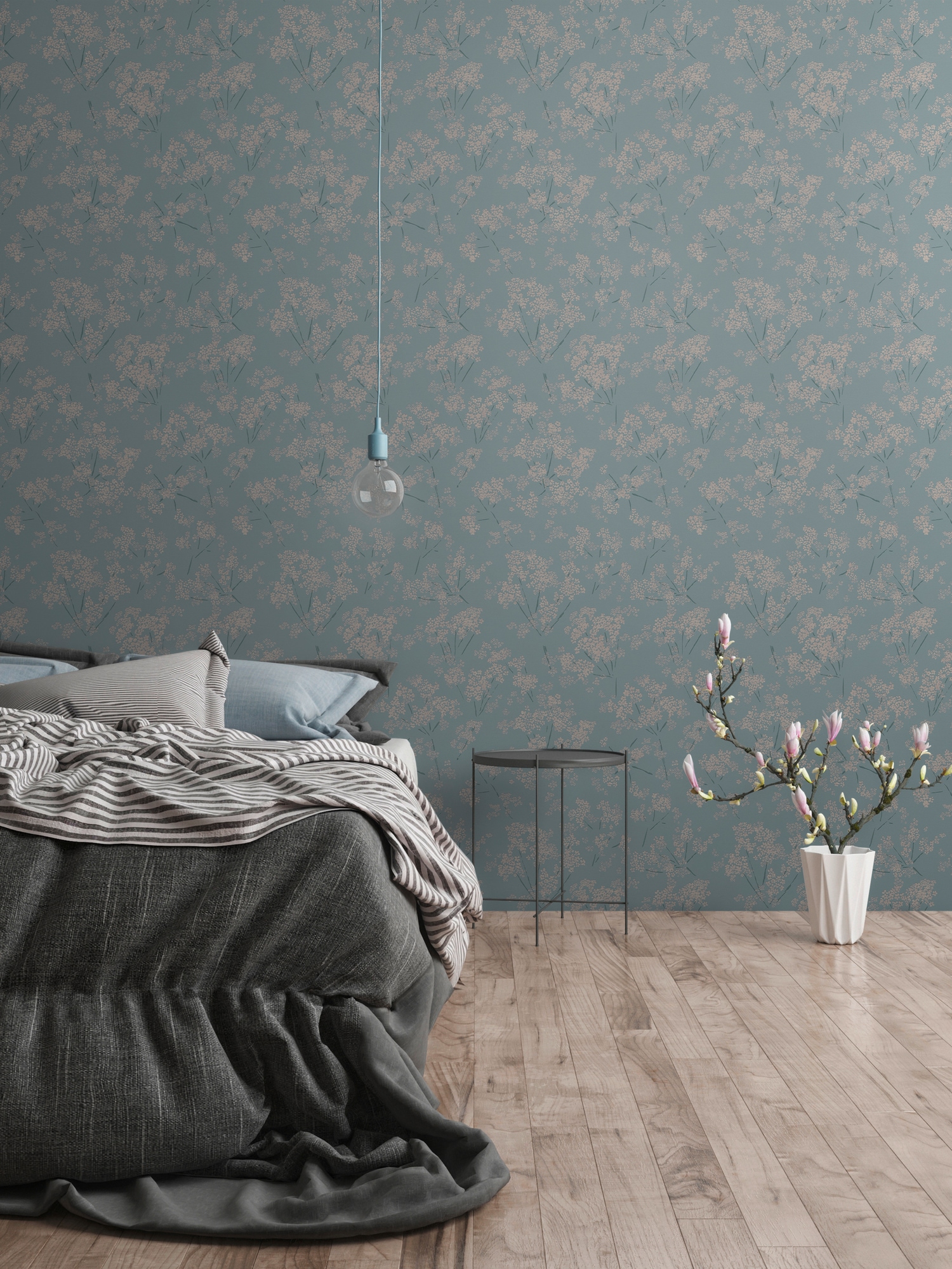 A.S. Création Vliestapete »Casual Living Blümchen-Tapete Mustertapete Floral Blumen«, matt, Vliestapete Blumentapete für Schlafzimmer Küche Wohnzimmer Blümchen