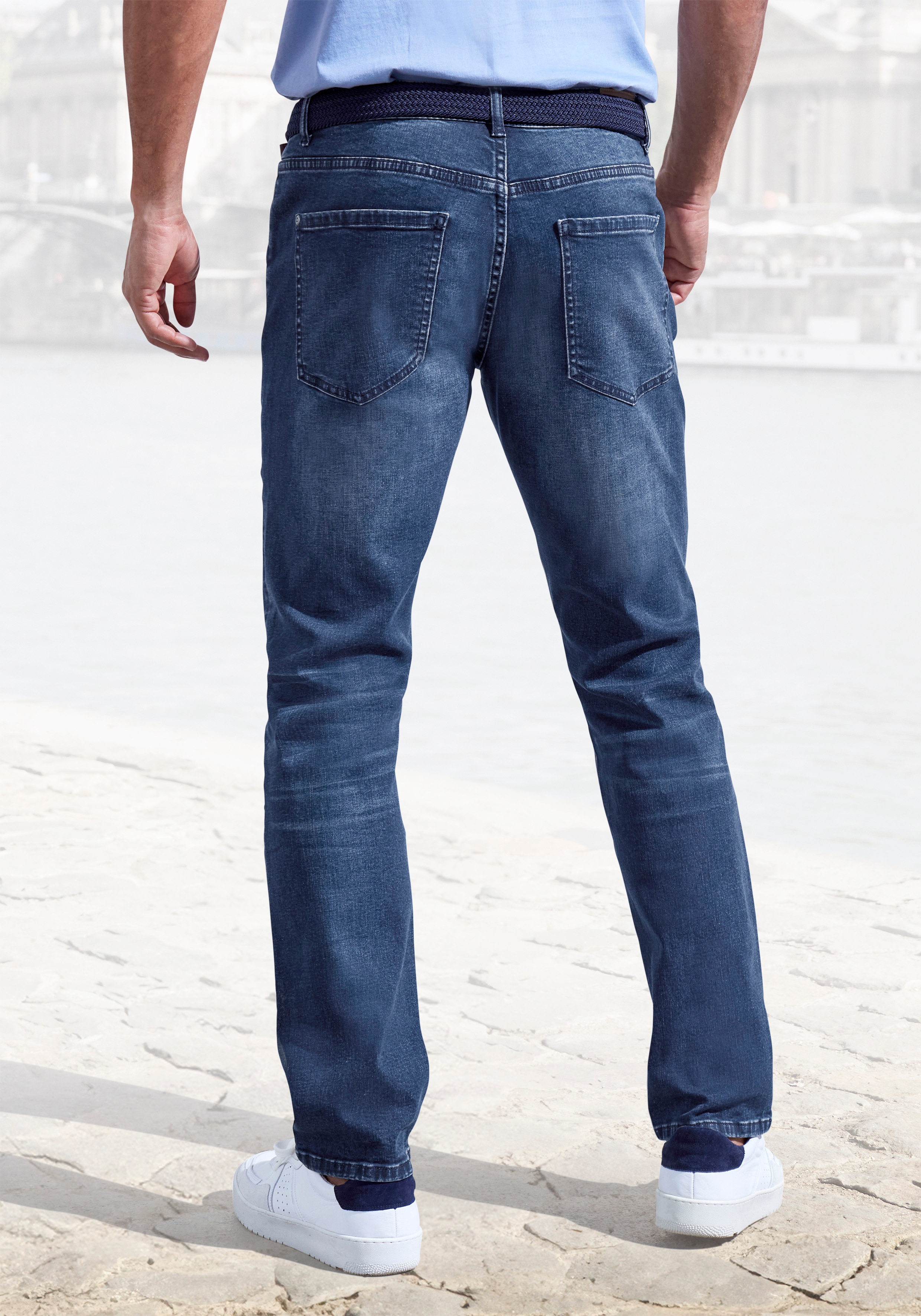 Thumbnail - John Devin 5-Pocket-Jeans "Straight-fit Jeans", aus elastischer Denim-Qualität
