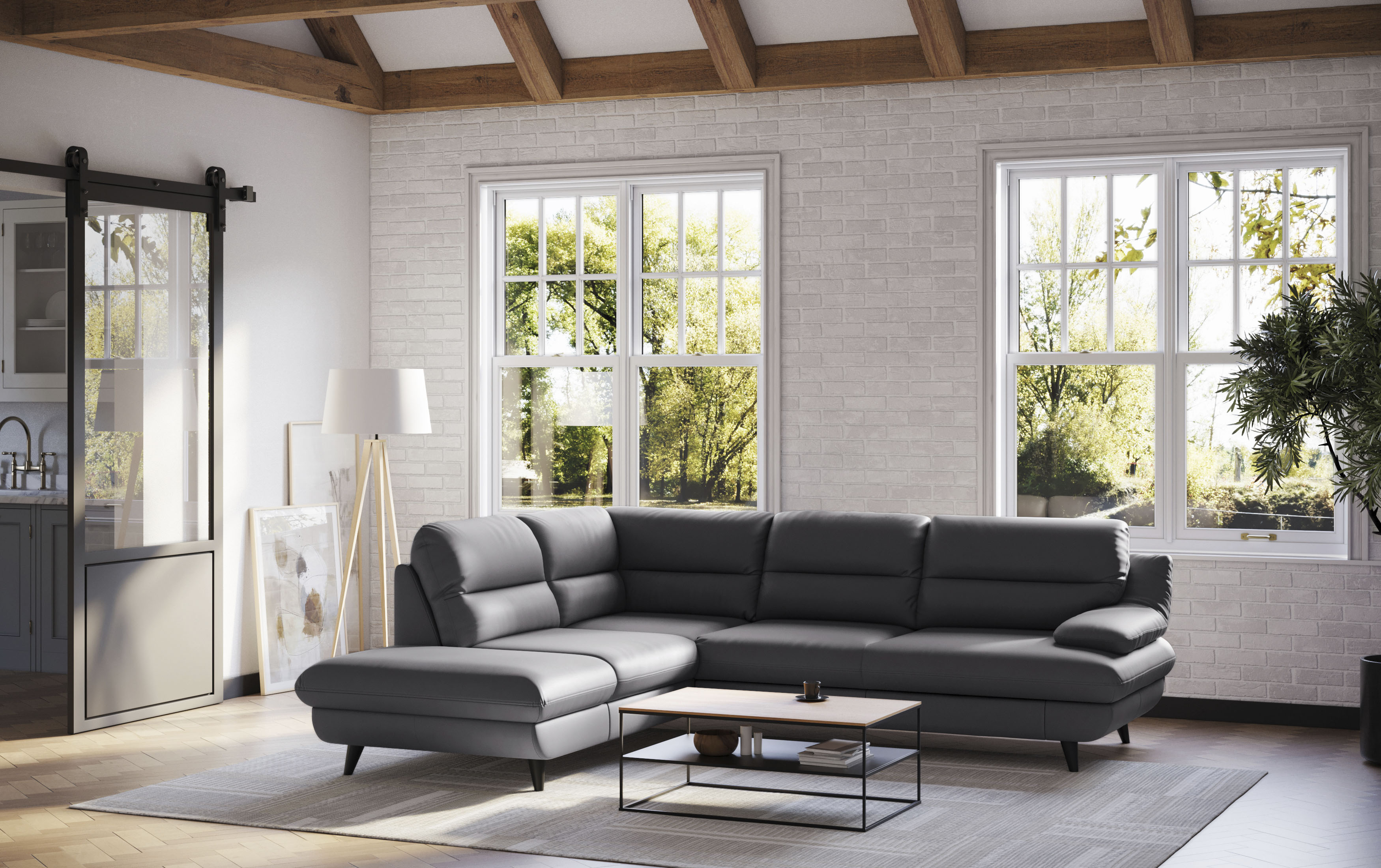 COTTA Ecksofa "Pike L-Form, B: 266 cm" optional Schlaffunktion & Bettkasten