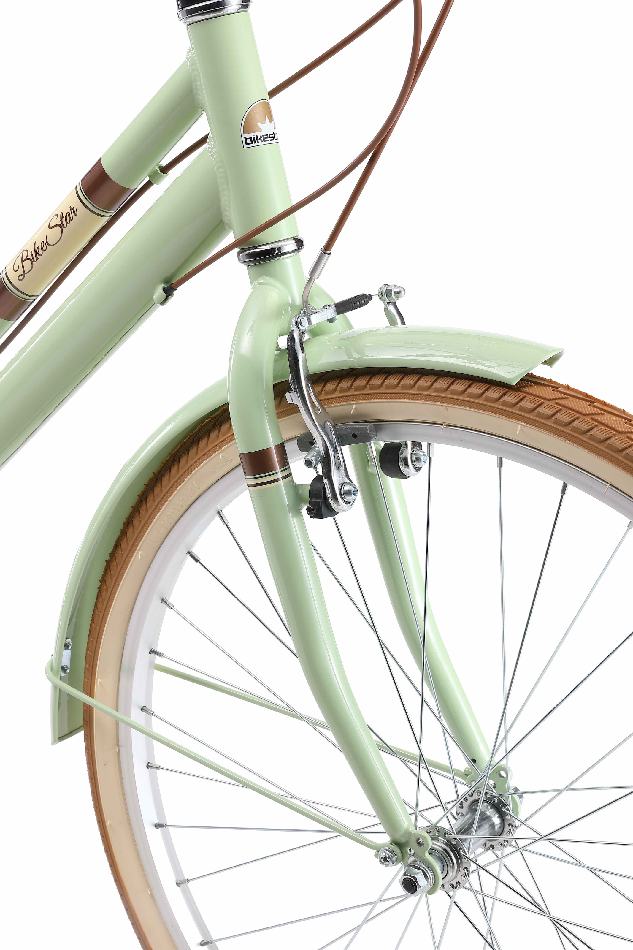 Bikestar Cityrad, 7 Gang, Shimano, RD-TY21 Schaltwerk, Kettenschaltung, für Damen, Kettenschaltung
