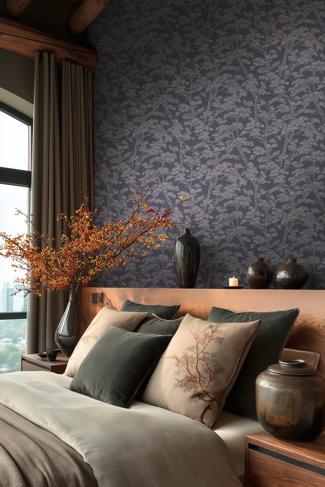 living walls Vliestapete »Vibes & Styles Lin – Zen Branches Vliestapete« floral leicht strukturiert inspiriertes Baumdesign mit feinen Linien und dezenter Struktur