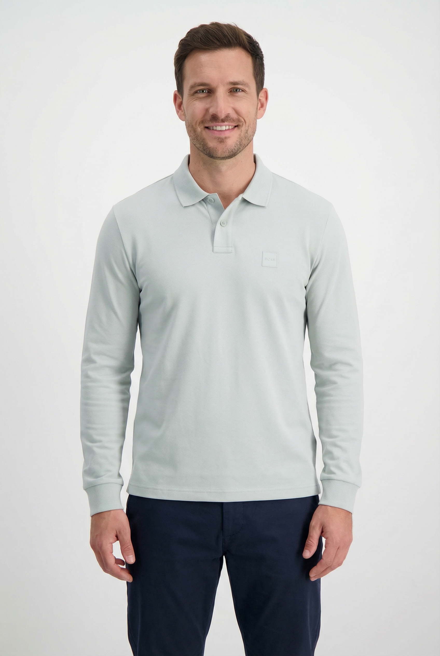 BOSS ORANGE 1100000002199 "Passerby Langarm Regular Fit" Langarm Classic Stretch Pique Polo, pflegeleicht