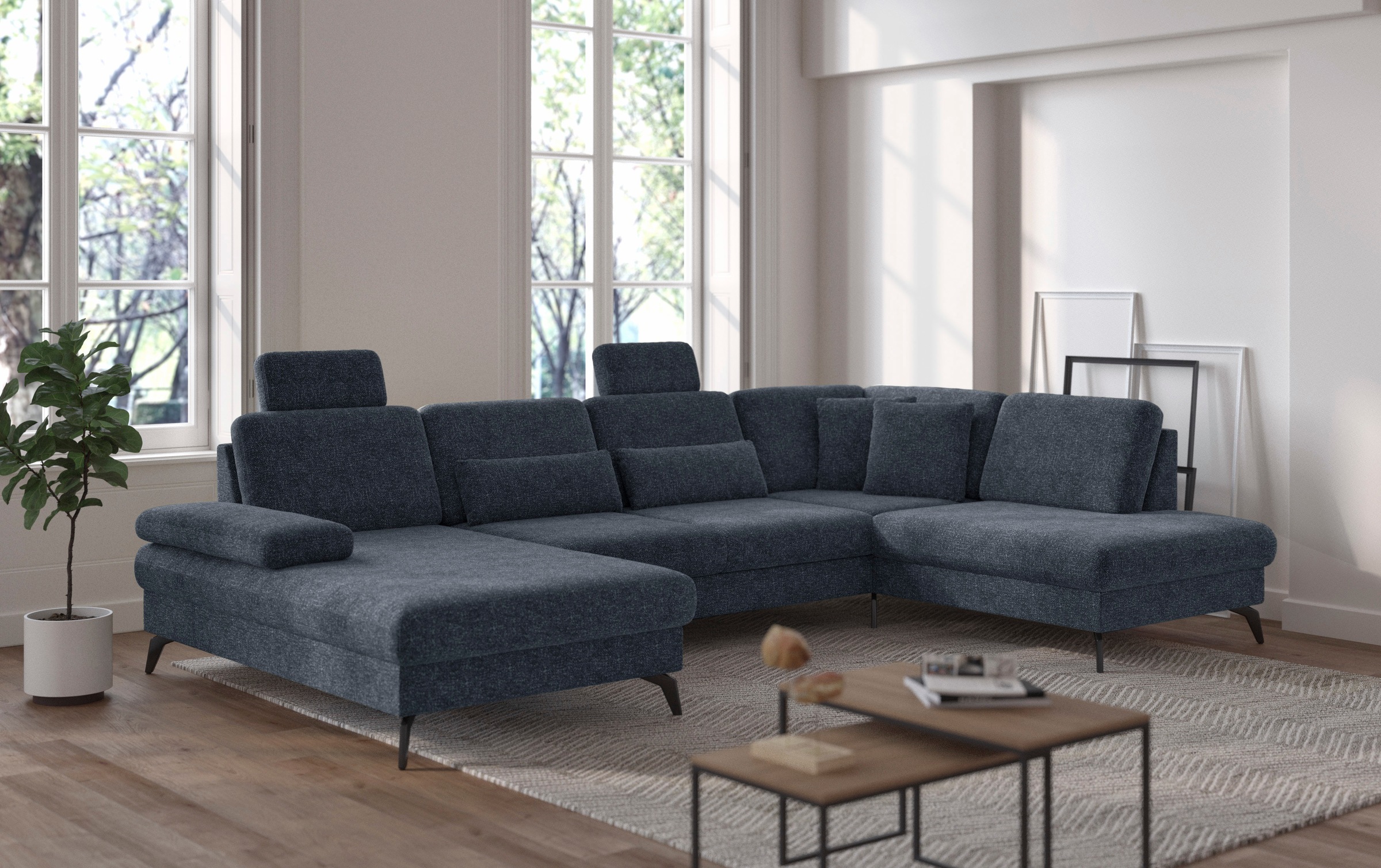 sit&more Wohnlandschaft »Morris U-Form, inkl. Sitztiefenverstellung«, wahlweise mit Armteilverstellung, Bettfunktion & Bettkasten