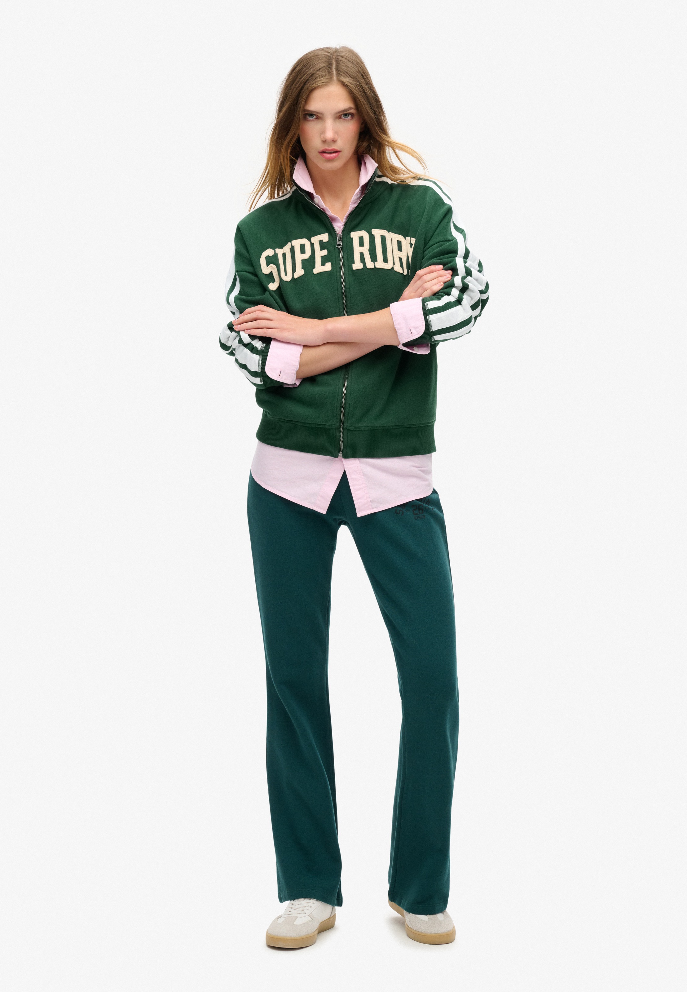 Superdry Sweatjacke "ATHLETIC APPLQ LOOSE ZIP TRACK", mit hochwertiger Fron günstig online kaufen