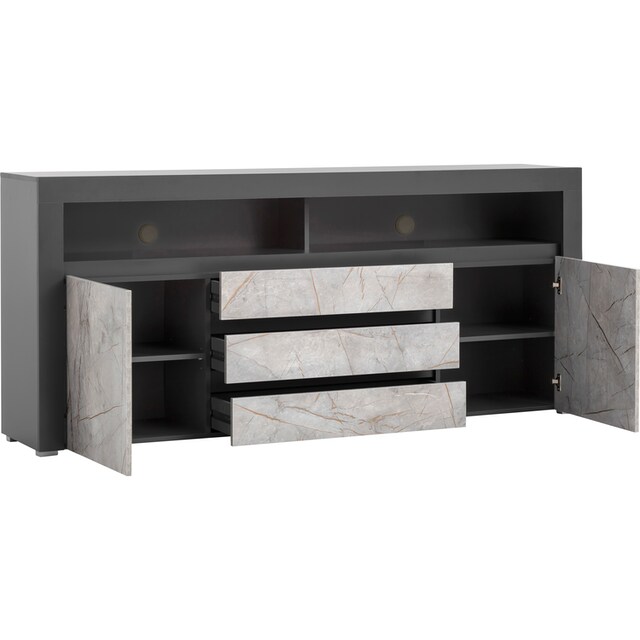 Home affaire Sideboard »Stone Marble«, mit einem edlen Marmor-Optik Dekor,  Breite 200 cm | BAUR