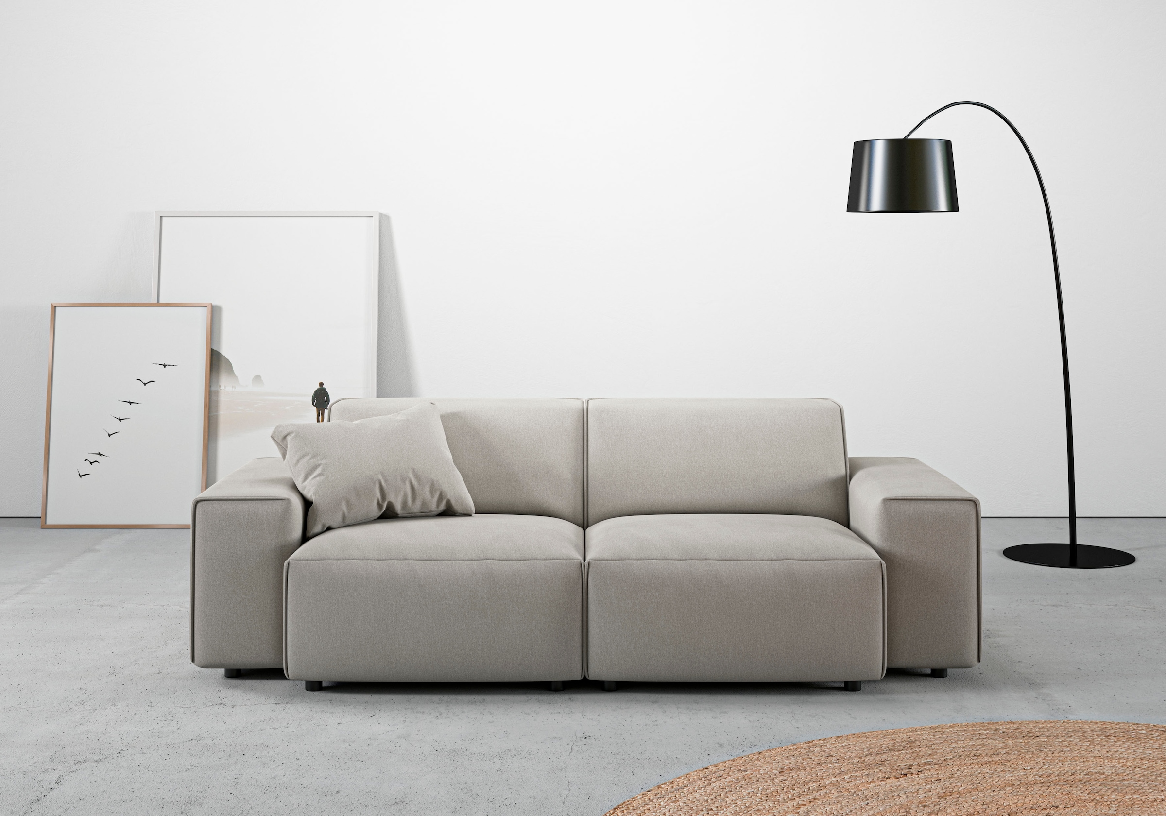 Home affaire 2,5-Sitzer "Glimminge auch in Breitcord, Feincord + Easy care-Bezug" besondere Kedernähte, Zierkissen