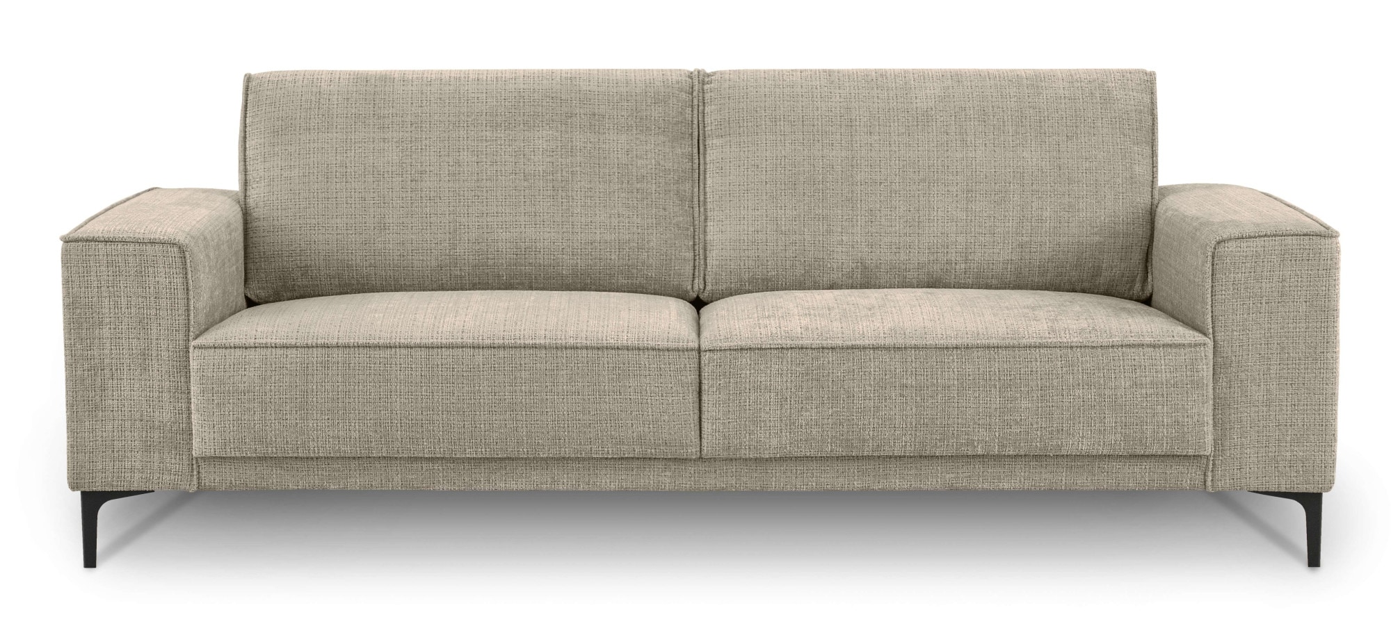 Places of Style 3-Sitzer »3er Sofa Oland, Struktur, Flachgewebe, Luxus-Microfaser, Boucle«, 224 cm, Wellenunterfederung, Skandi-Design, Metallfüße