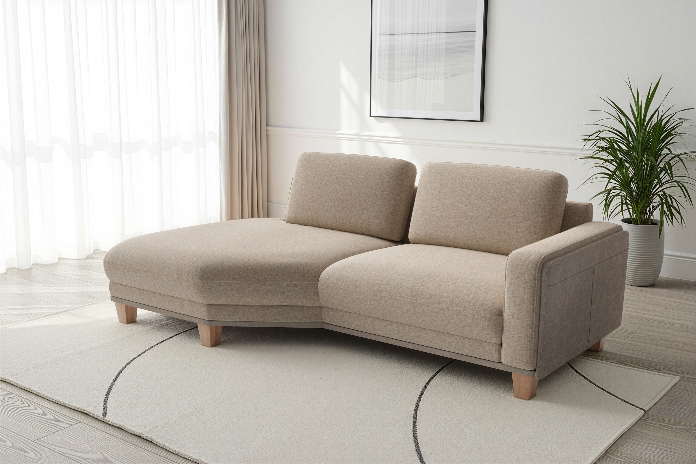 sit&more Ecksofa "Concept" Modernes Sofa in drei Fußfarben zur Auswahl