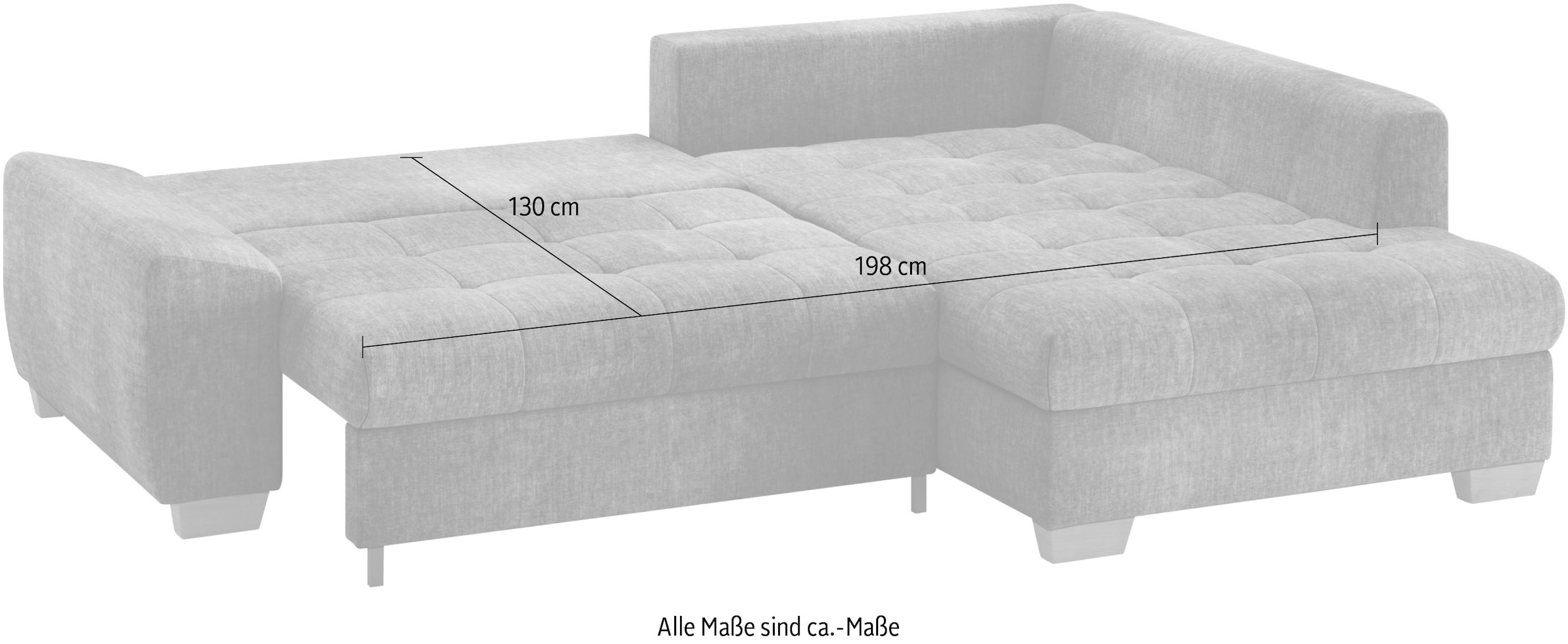 Mr. Couch Ecksofa »Nikita II, L-Form, bis 140kg pro Sitzplatz belastbar«, mit Kaltschaumpolsterung, wahlweise mit Bett und Bettkasten