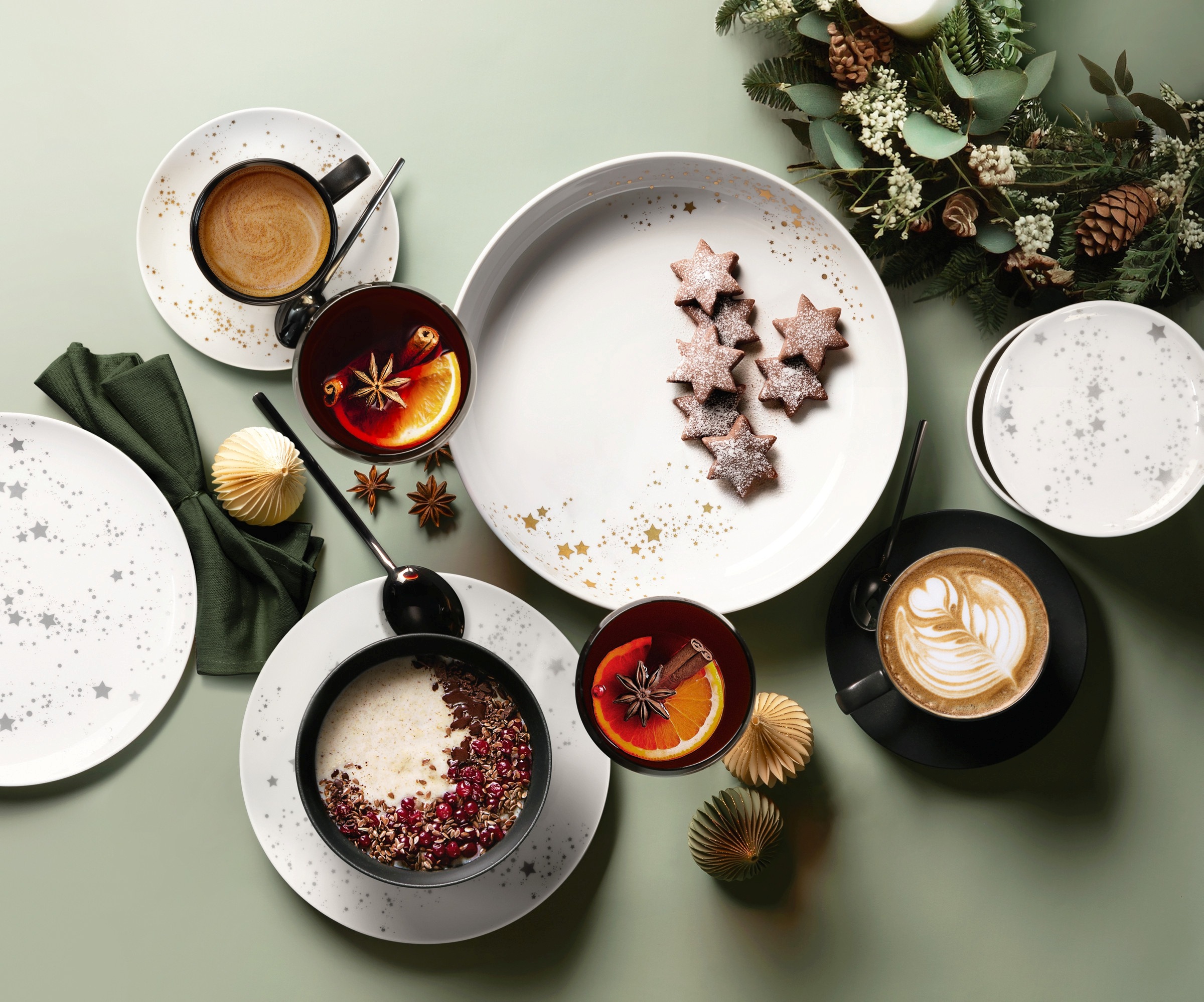 Thumbnail - Seltmann Weiden Tasse "Liberty - Silver Stars" Milchkaffeeobertasse 0,38 l